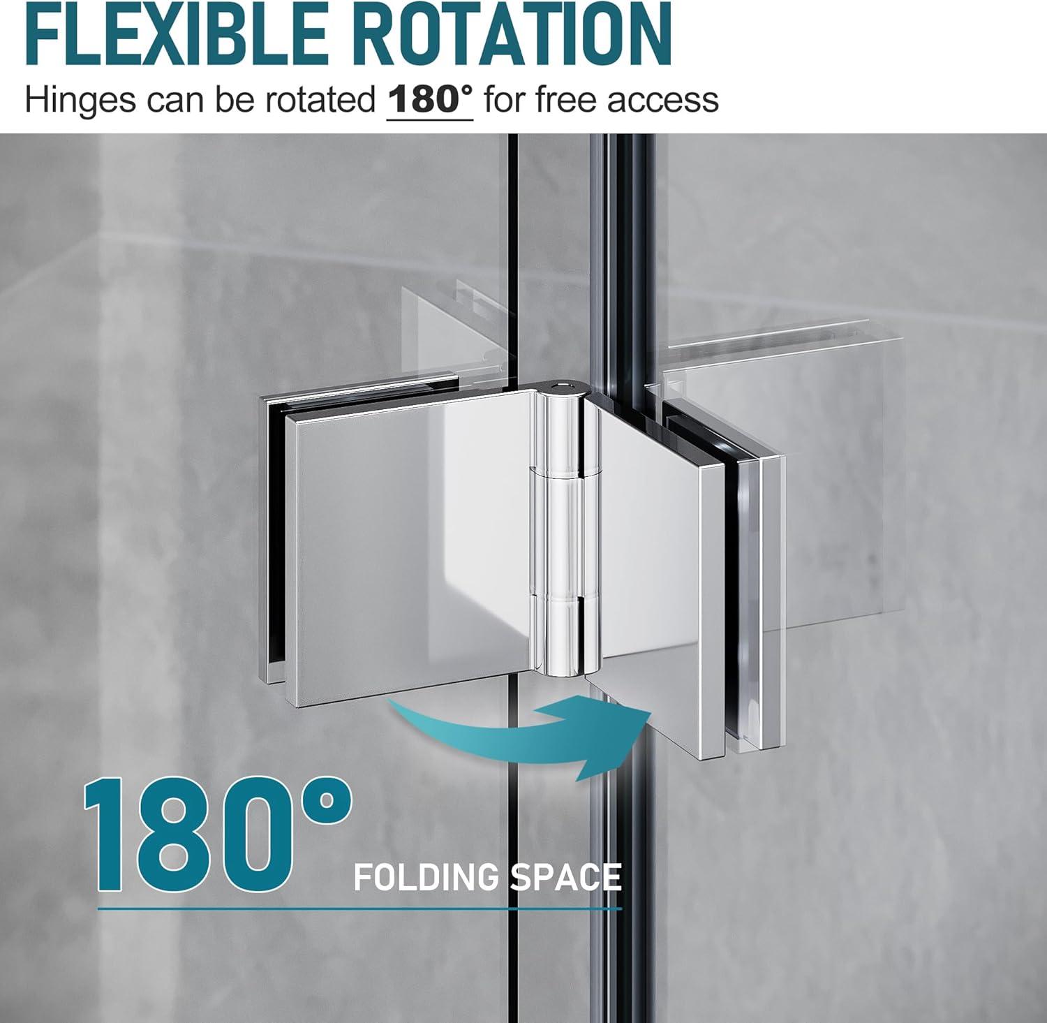 Elegant  Double Sliding Shower Door in Matte Black Finish with 1/4 inch Clear Shower Tempered Glass Panel Tub Door Black 54''W x 72''H