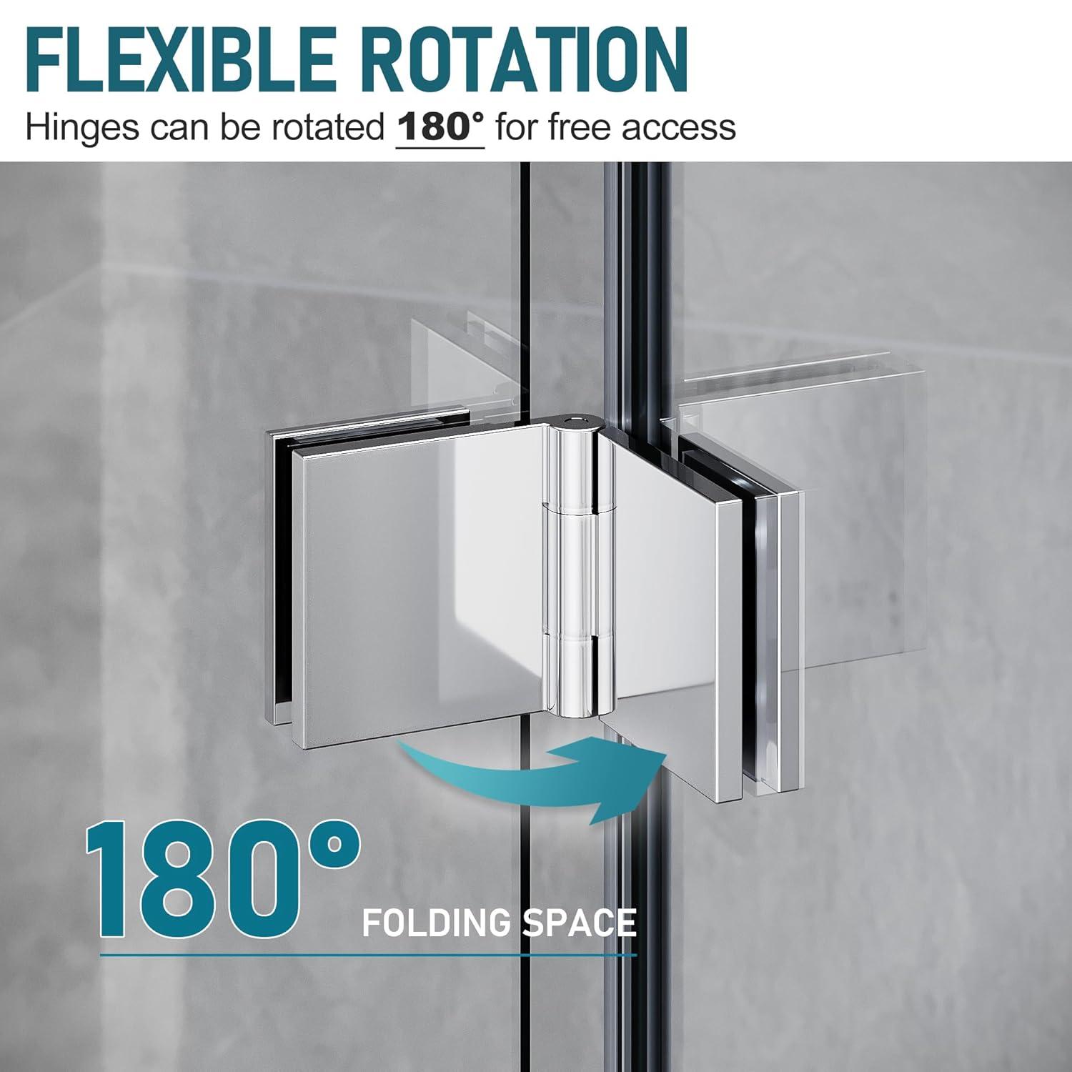 Elegant  Double Sliding Shower Door in Matte Black Finish with 1/4 inch Clear Shower Tempered Glass Panel Tub Door Black 54''W x 72''H