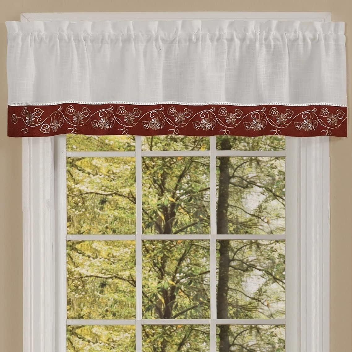 Achim Oakwood Polyester Light Filtering Curtain Valance, Natural, 58" x 14"