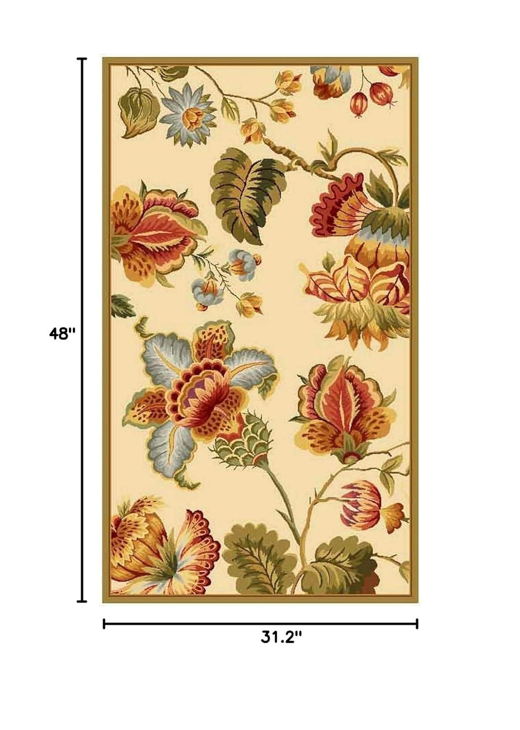 SAFAVIEH Chelsea Hayleigh Floral Wool Area Rug, Ivory, 2'6" x 4'