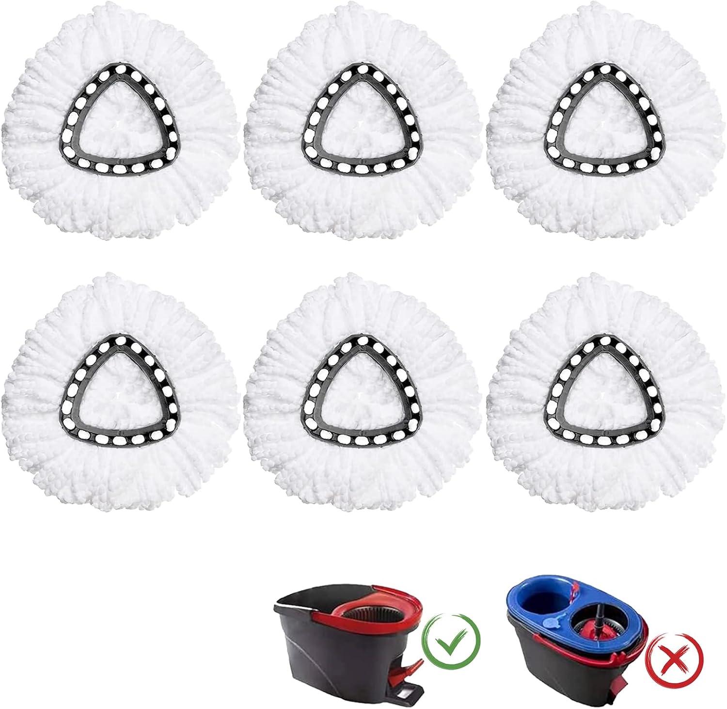 6 Pack Spin Mop Refill - Replacement Head Compatible with O cedar, Microfiber Spin Mop Refills,clean the floor. Easy Floor Cleaning Mop Head Replacement - Bonison