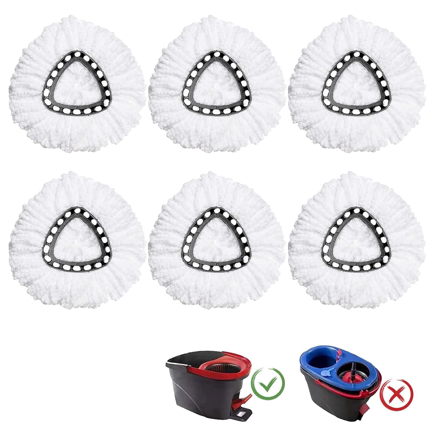 6 Pack Spin Mop Refill - Replacement Head Compatible with O cedar, Microfiber Spin Mop Refills,clean the floor. Easy Floor Cleaning Mop Head Replacement - Bonison