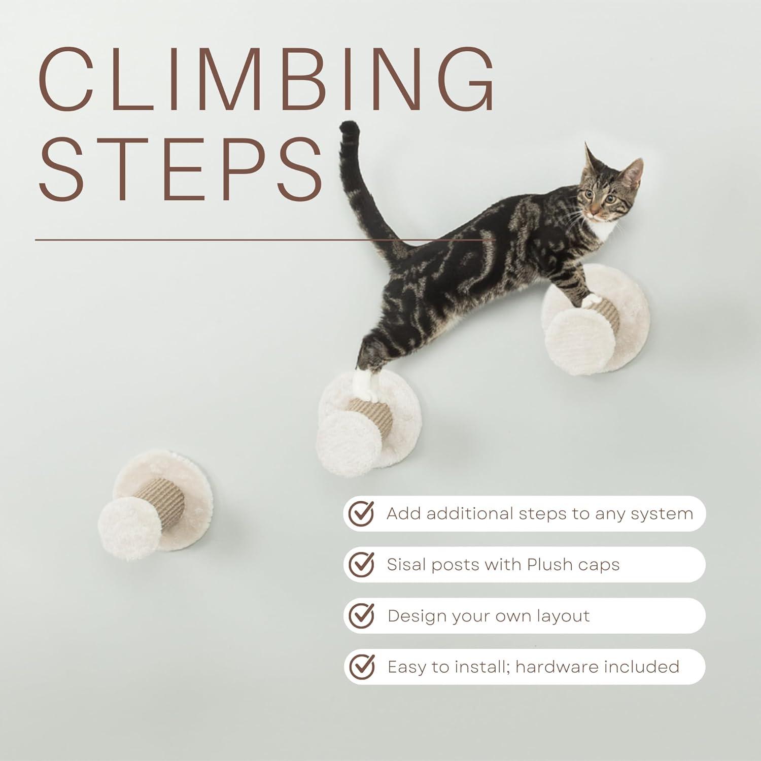 TRIXIE TRIXIE Wall Mount Cat Climbing Steps, Cat Furniture, Scratching Post, 3pcs