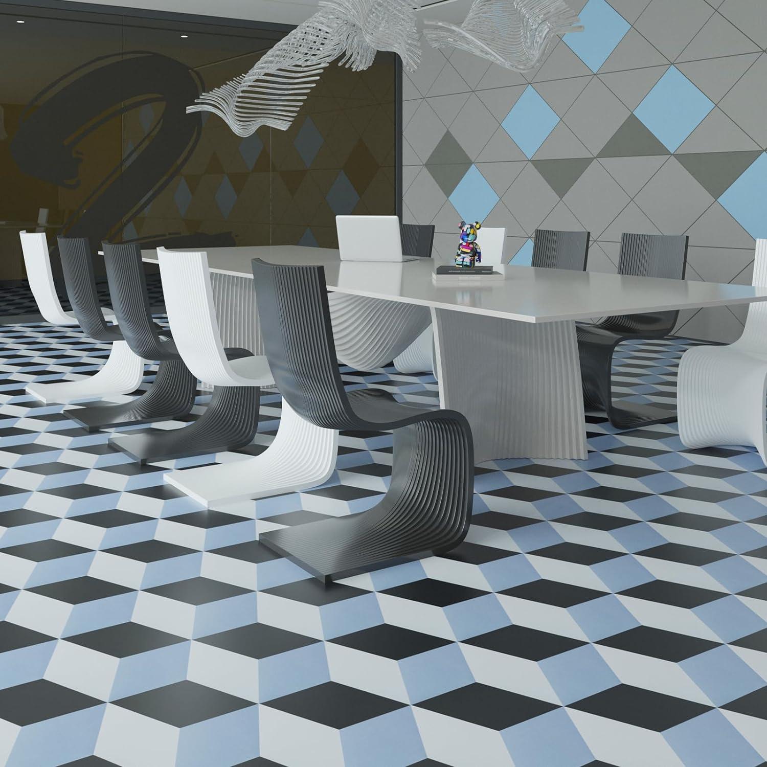 Art3d 30-Pack 11.8" x 10.2" Black Marble Hexagon Peel and Stick Flooring Tile, Self Adhesive Waterproof Vinyl Floor Tile