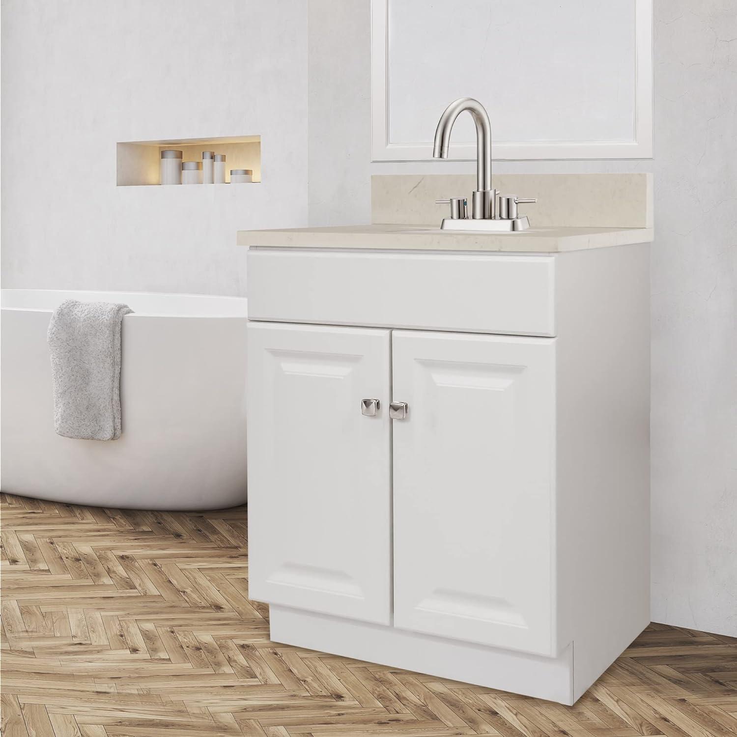 Wyndham 24" White MDF Freestanding Bathroom Vanity Cabinet