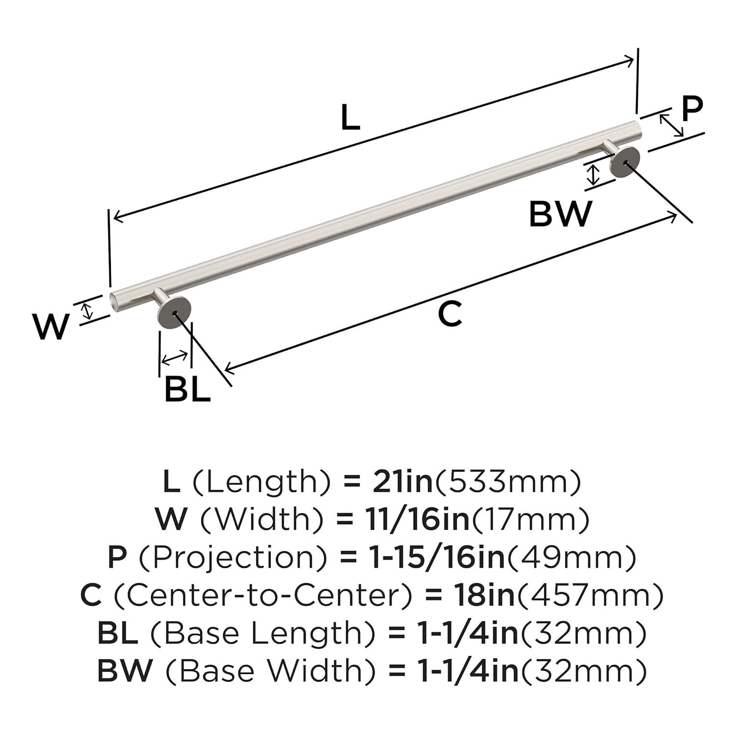 Amerock Radius 18" Center to Center Appliance Pull