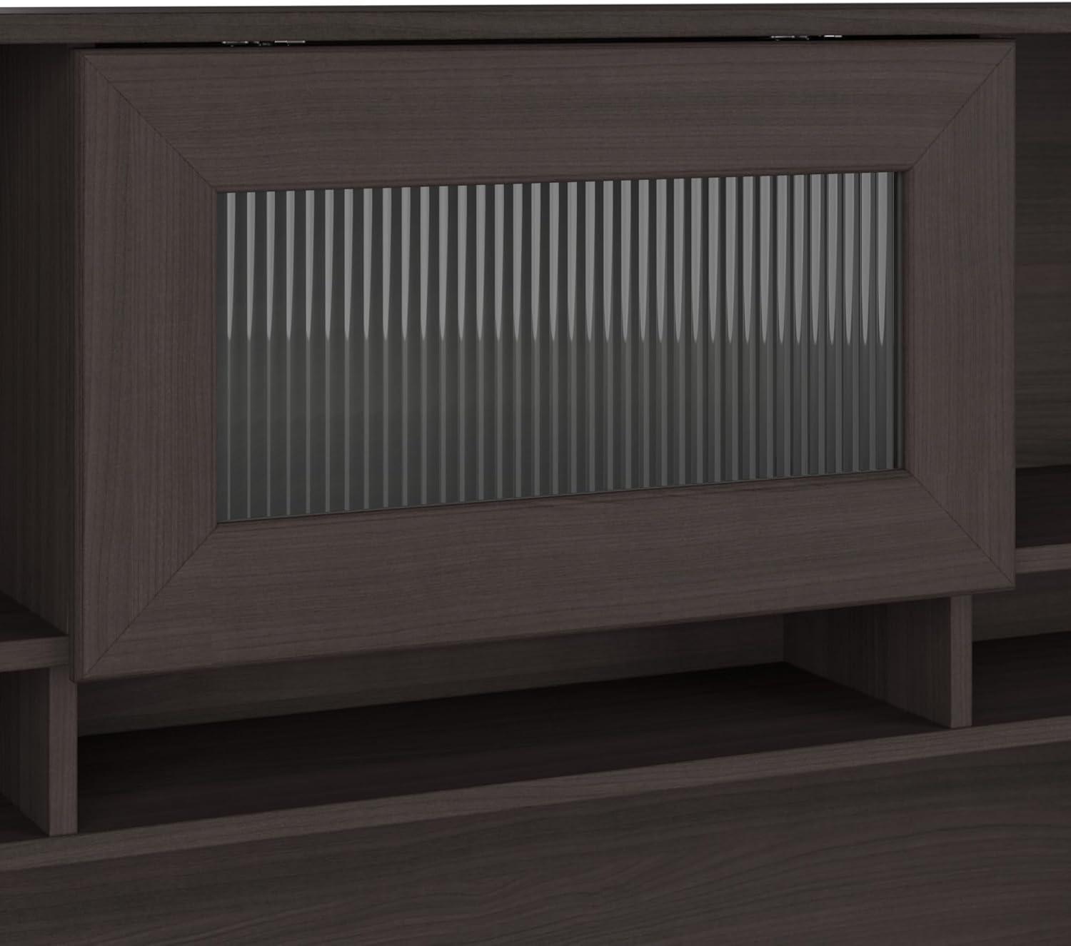 Cabot 60W L Shaped Computer Desk with Hutch Heather Gray - Bush Furniture: Executive Workstation, Storage Cabinet