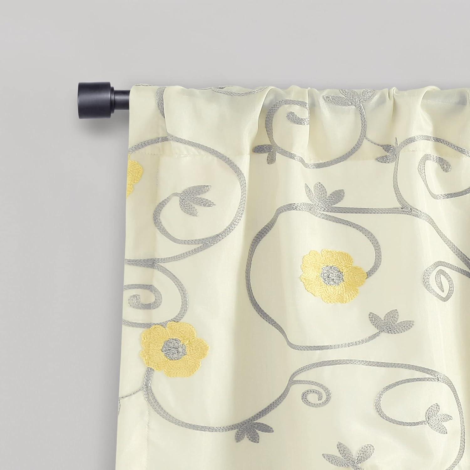 Lush Decor Floral Scalloped 42'' W Window Valance