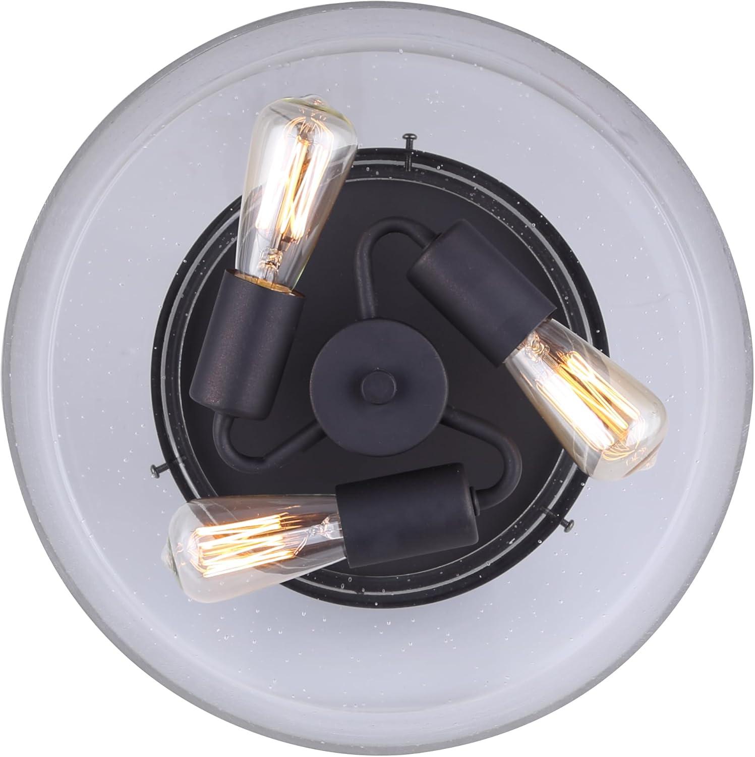 Canarm LTD ISF633A03ORB Nash 3 Bulb Semi-Flush Mount, Oil Rubbed Bronze with Seeded Glass, 3 Light