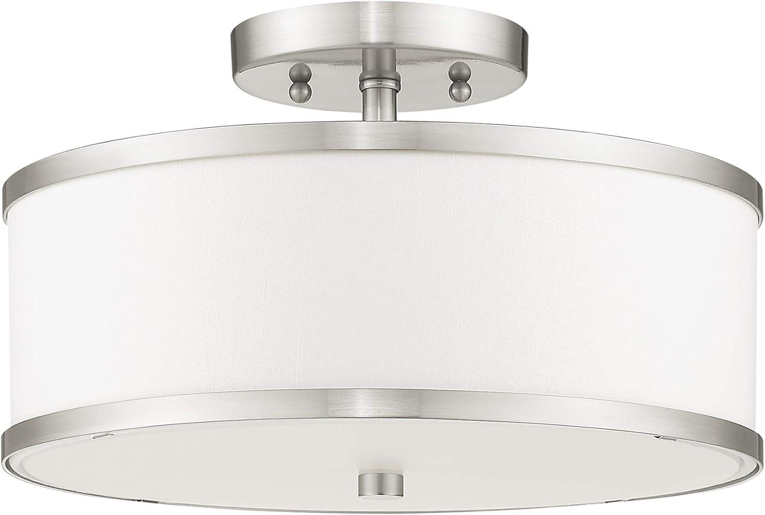 Livex Lighting Park Ridge 2 - Light Semi-Flush Mount in  Brushed Nickel