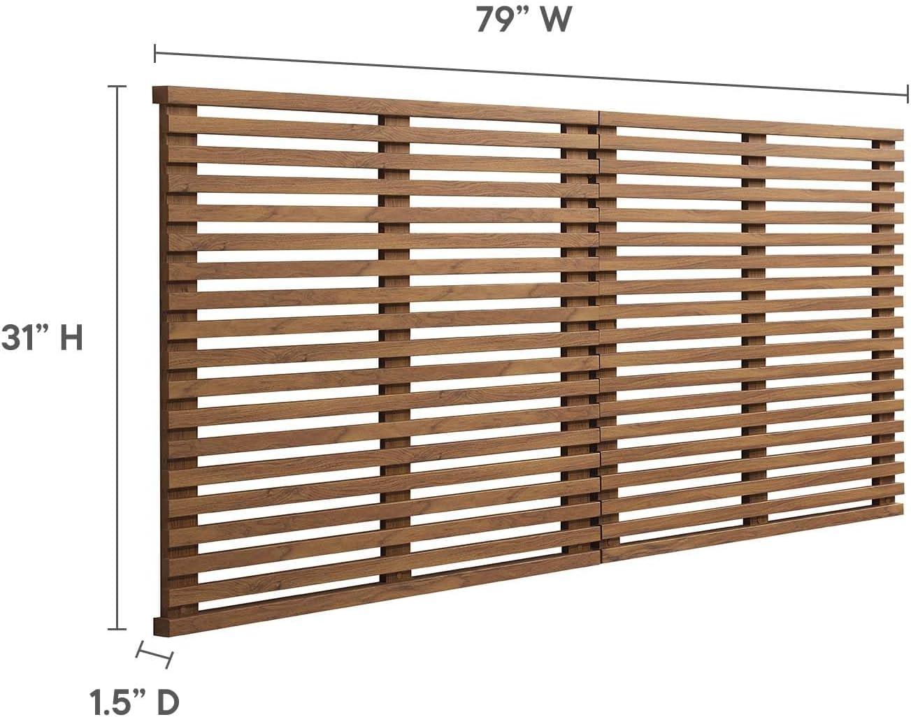 Modway Render Wall Mount Modern Wood King Headboard in Walnut