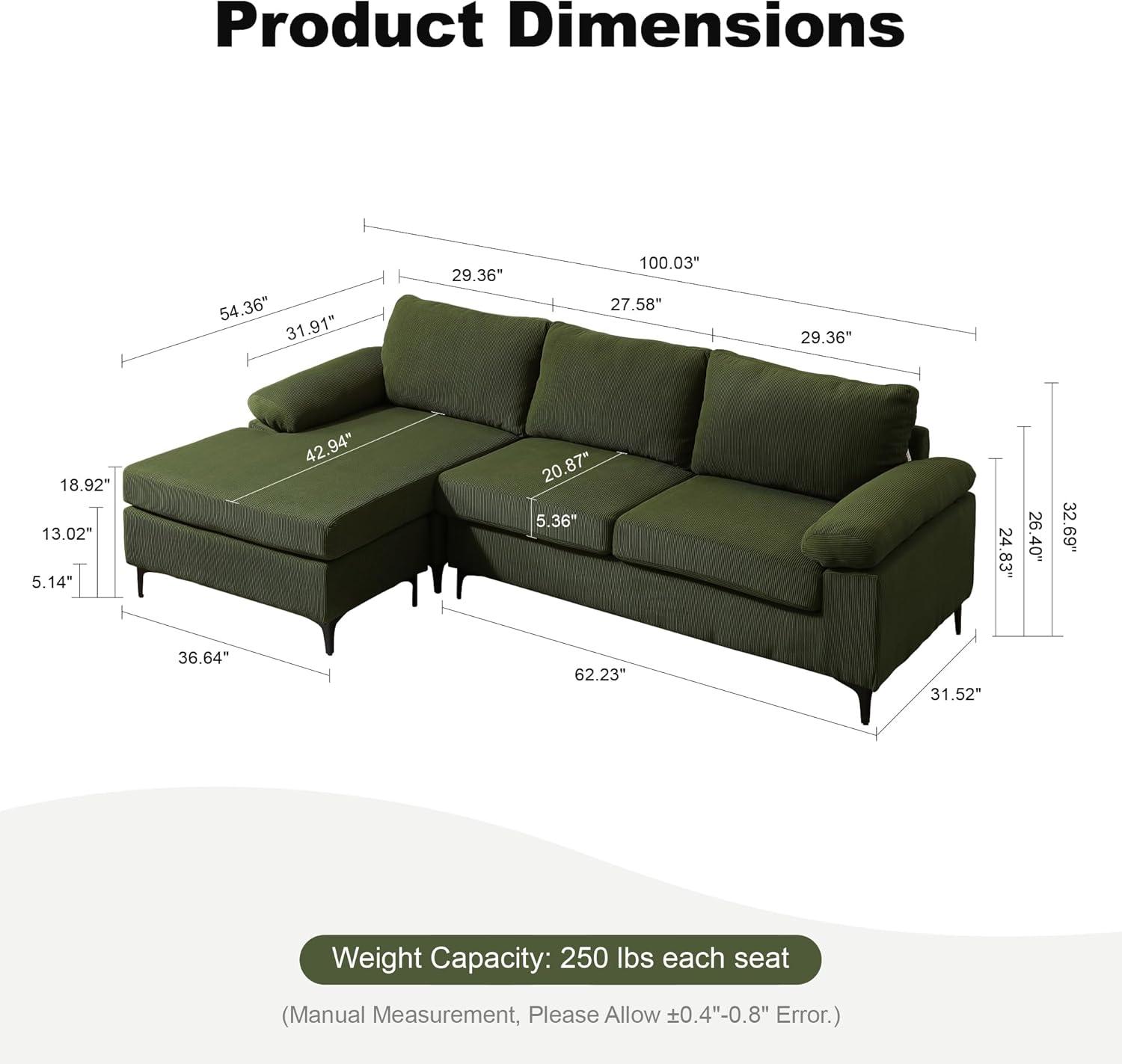 Avrianna Green Polyester Blend Reversible Sectional Sofa