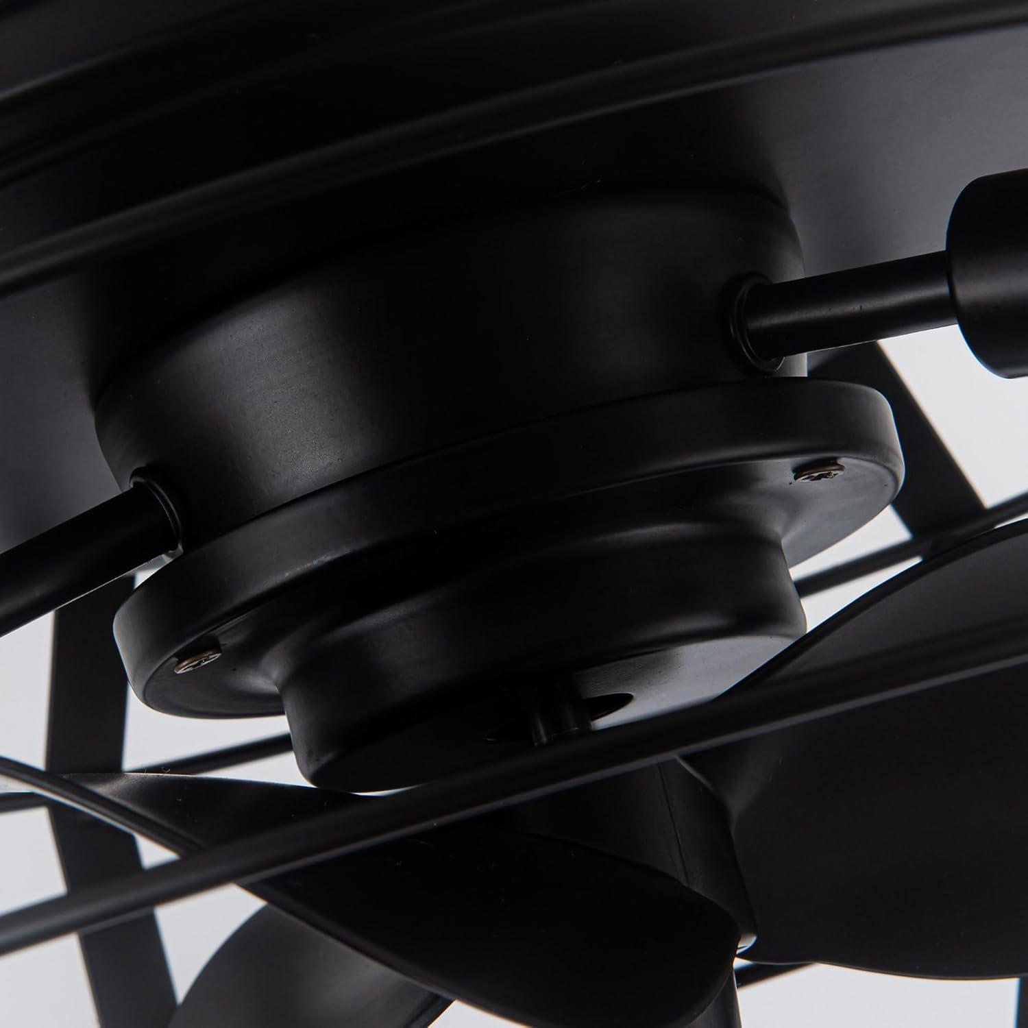 Parrot Uncle 12.2" Modern Black Bladeless Fan Flush Mount Ceiling Fan