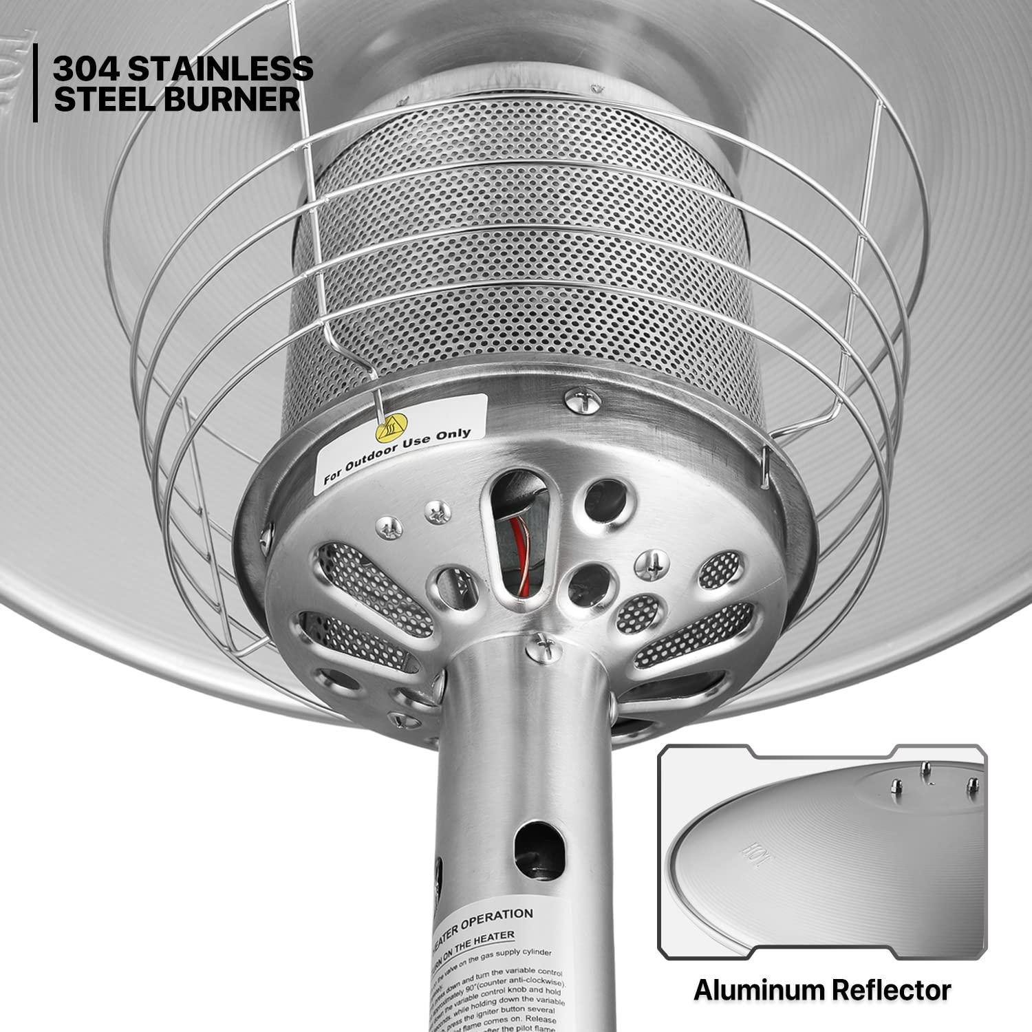 MoNiBloom Propane Gas Patio Heater, Outdoor 11,000 BTU Table Top Heater with Pilot Light for Garden Backyard