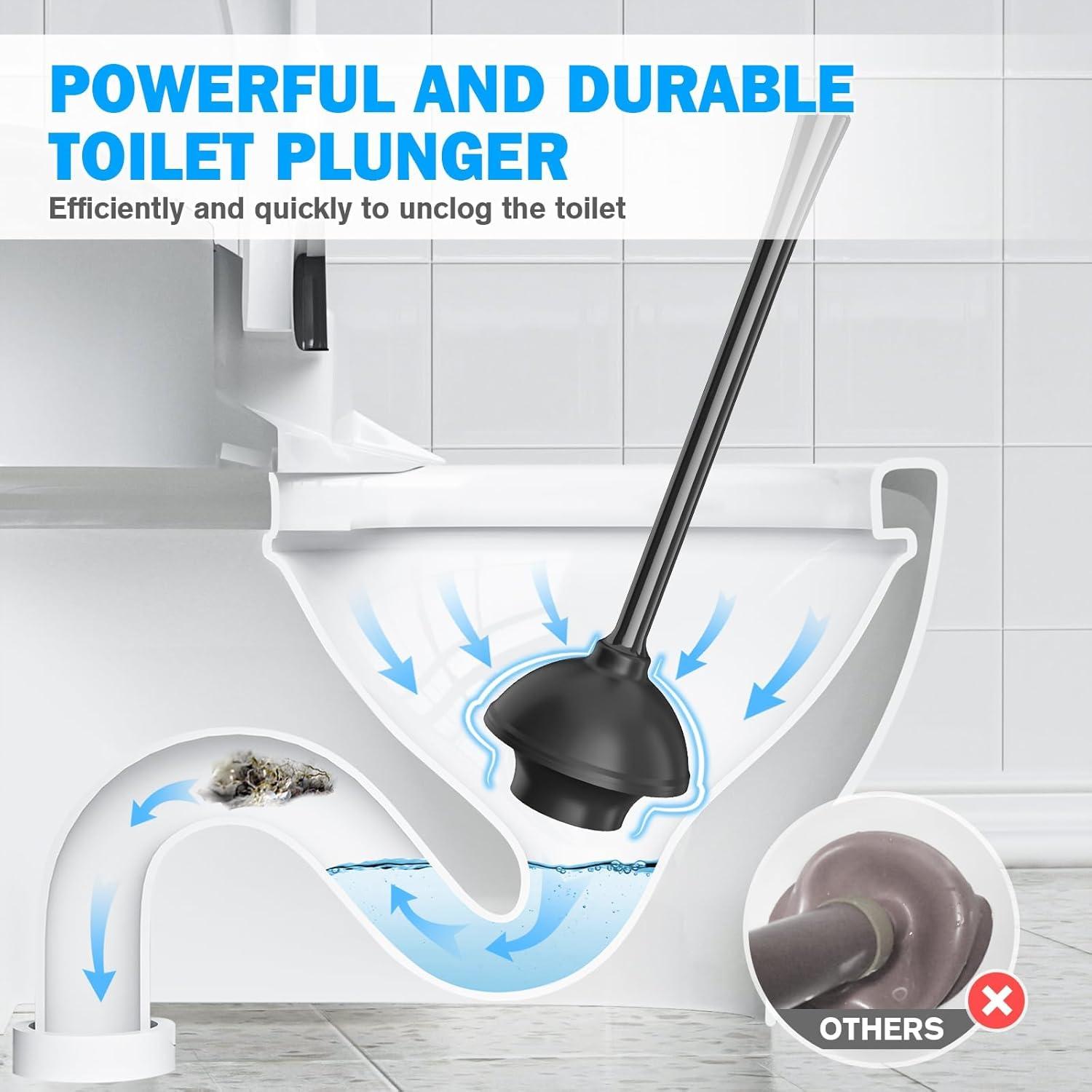 Tyuong Toilet Brush And Plunger Set 2 In 1 Plunger And Brush Set Toilet Brush Toilet Plunger And Brush Set Black Toilet Brush And Plunger Set Bathroom Plunger Household