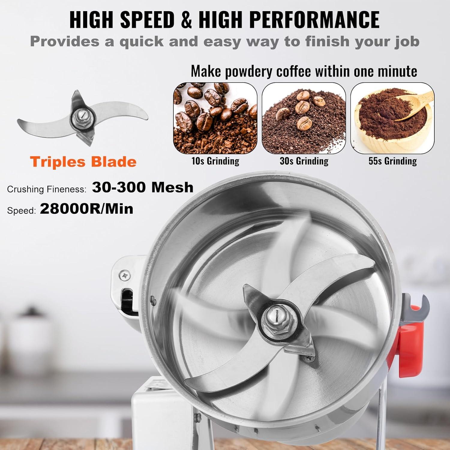 500g Commercial Spice Grinder Electric Grain Mill Grinder High Speed