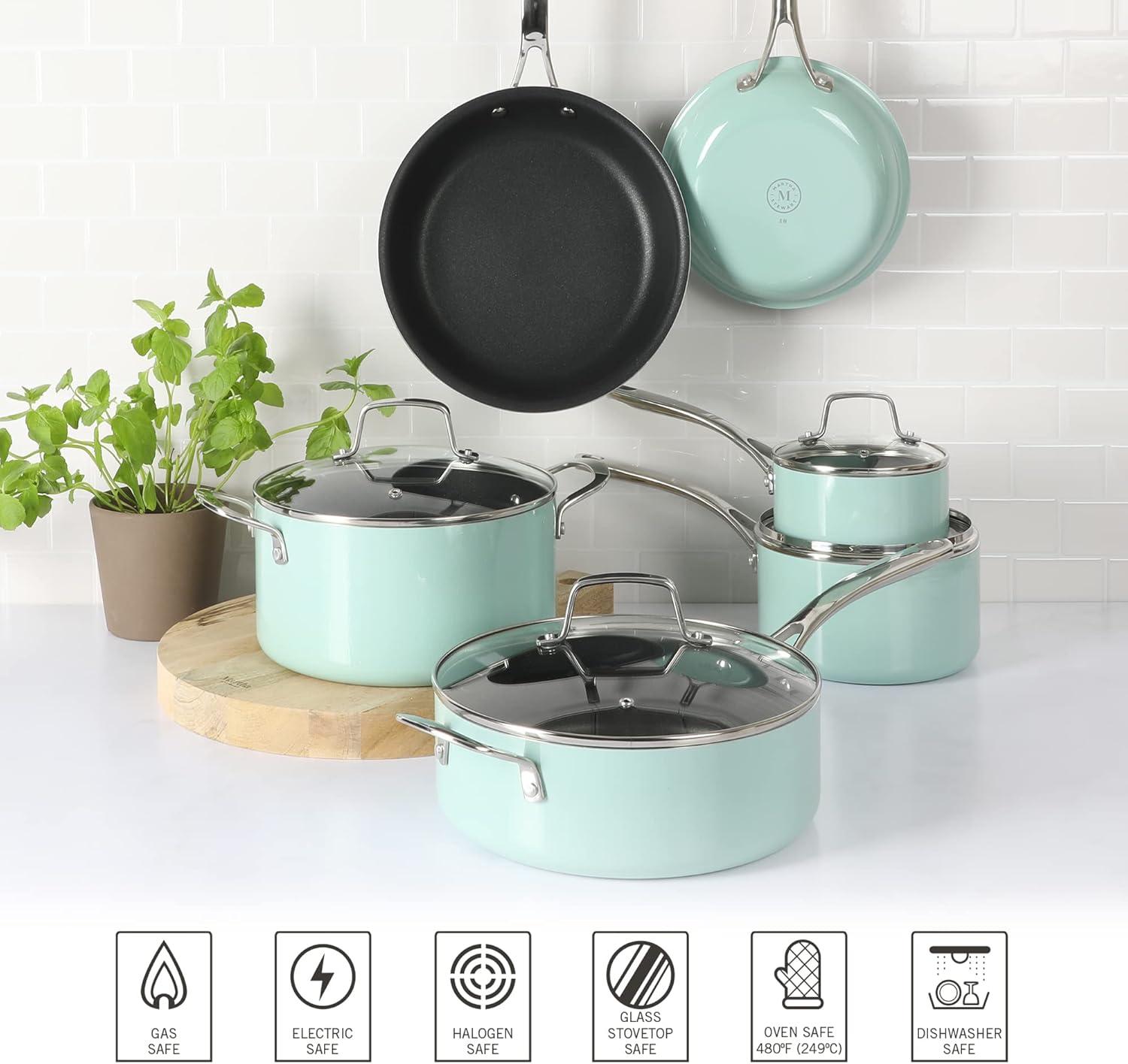 Martha Stewart 10 - Piece  Aluminum Nonstick Cookware Set