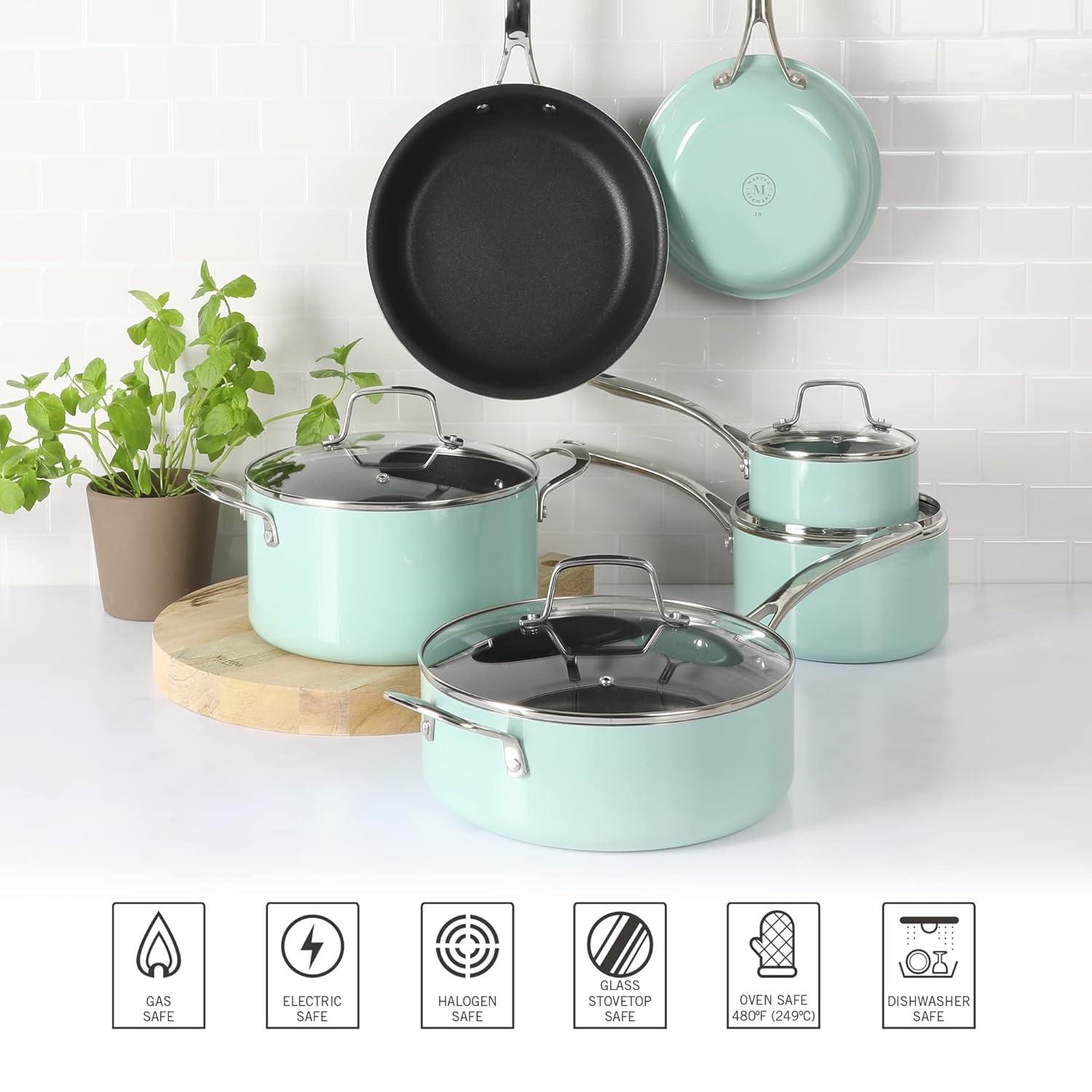 Martha Stewart Martha Stewart 10 Piece Hard-Anodized Aluminum Non Stick Cookware Set