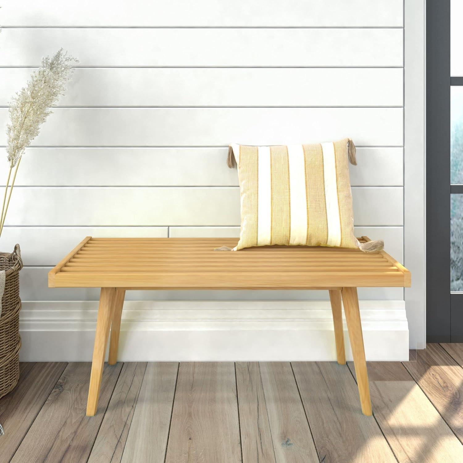 Plank+Beam Entryway Bench, Wooden End of Bed Bench for Bedroom, Hallway, Porch, 41.25”