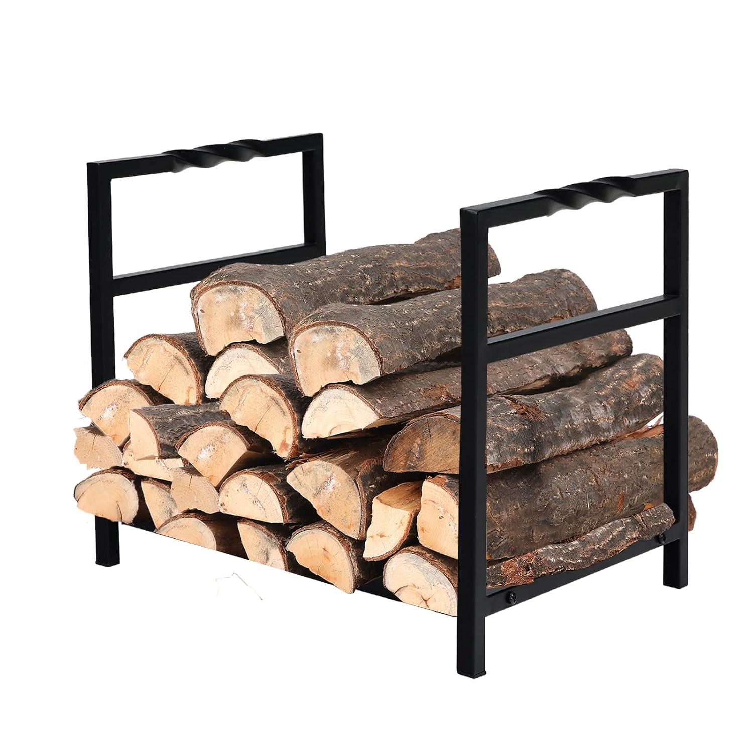 Charlton Home® Raphaille 15'' W Metal Log Rack