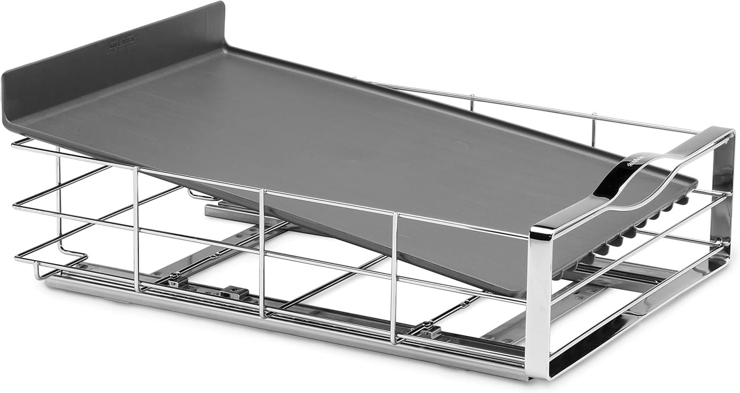 simplehuman 14 inch Pull-Out Kitchen Cabinet Organizer, Heavy-Gauge Steel Frame