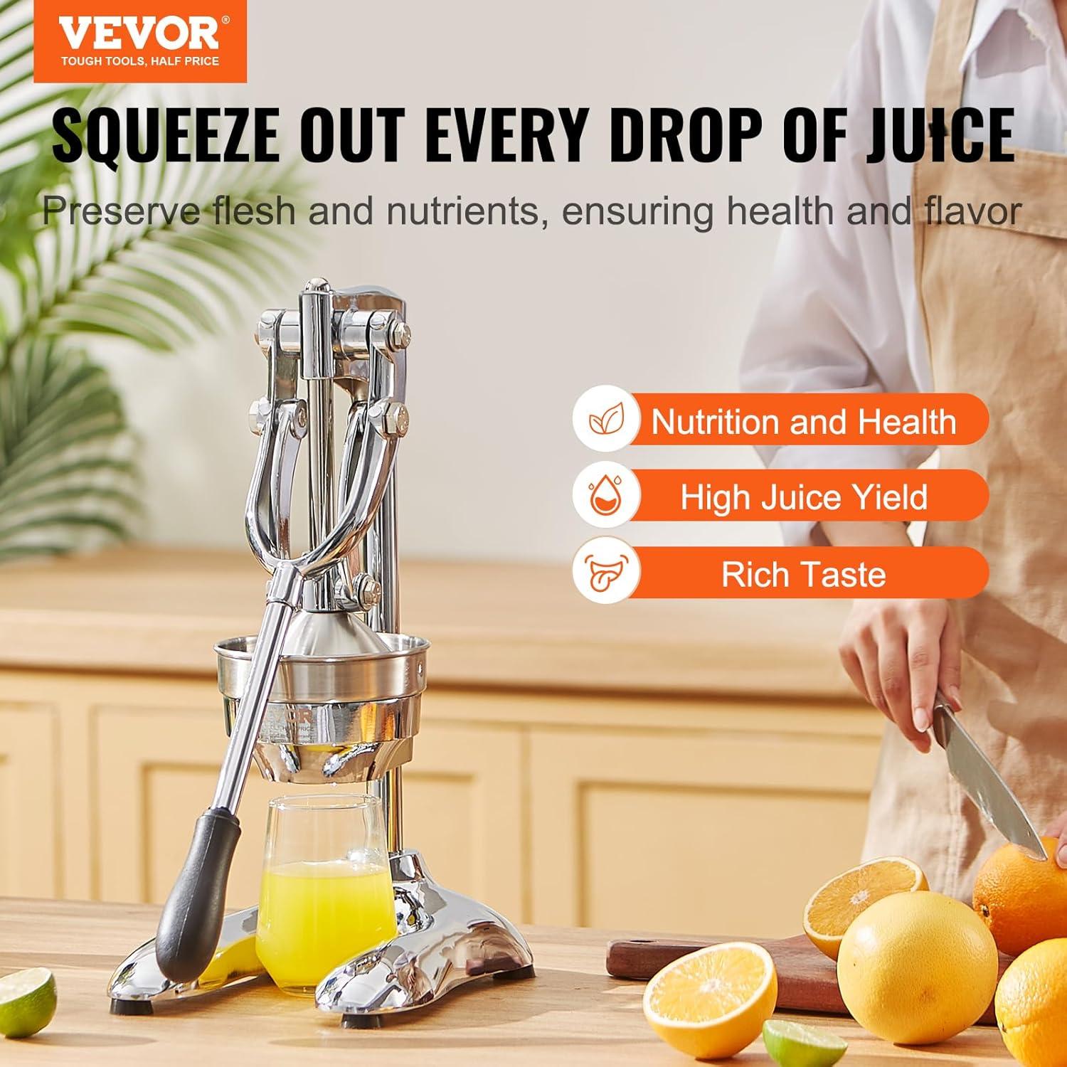 Stainless Steel Manual Citrus Juicer with Ergonomic Handle