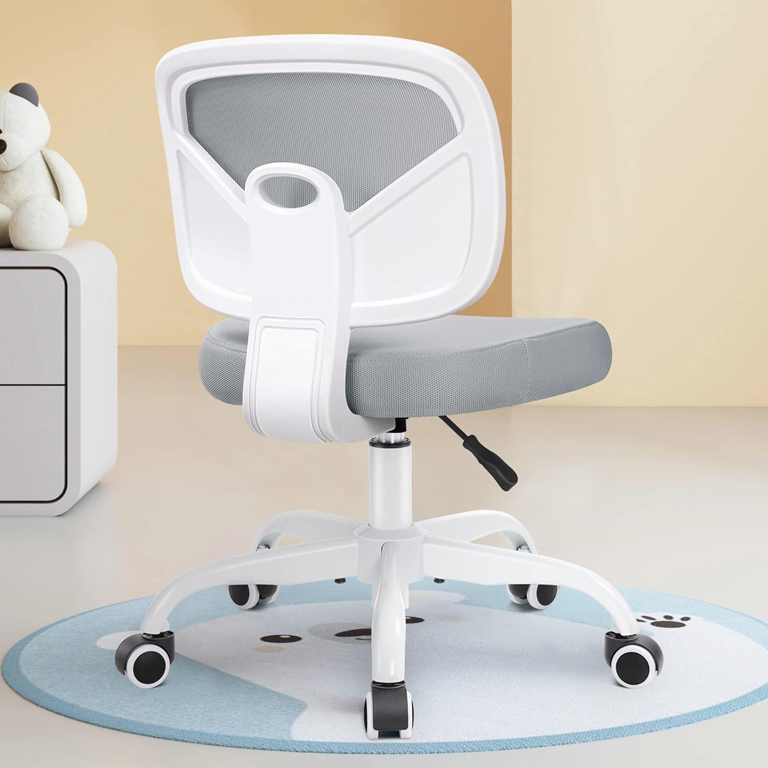 Kids Desk Chair, Pink Study Chair for Boys and Girls with Height Adjustable, Swivel Mesh Task Student Chairs for Ages 4-12, Growing Teen Office Chair for Home, School, or Office (Gray)