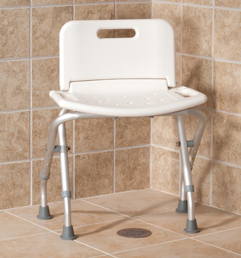 Folding Shower Chair Seat - Bath Chair with Back Supports 300 Lbs.