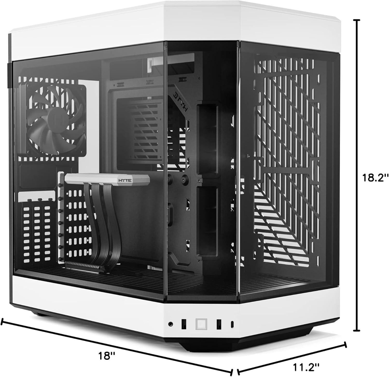 White Mid-Tower Gaming Case with Tempered Glass Panels