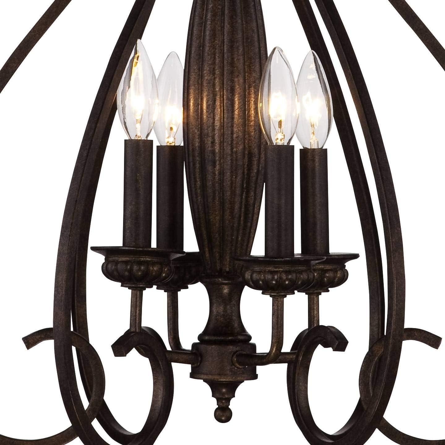 Franklin Iron Works Dunnell Bronze Foyer Pendant Chandelier 18 3/4" Wide Modern Open Scroll 4-Light Fixture for Dining Room Kitchen Island Bedroom