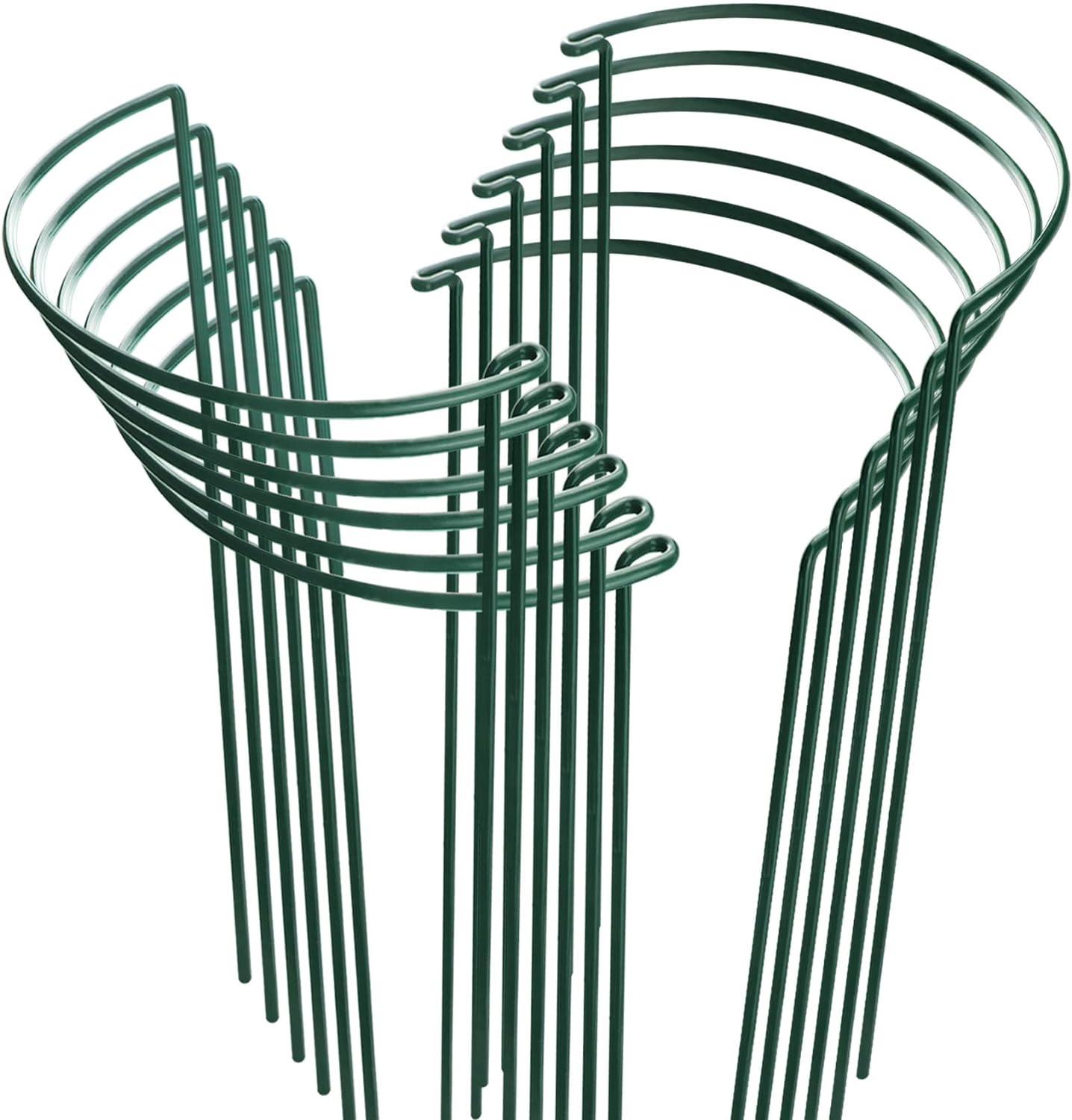 HiGift 12 Pack Plant Stakes for Indoor Plants, Metal Garden Peony Support Cages, Outdoor Plant Supports Ring Prop, Large Plant Stake for Hydrangea,Rose,Flower,Vine,Potted Plants (10" W x 15.8" H) C21