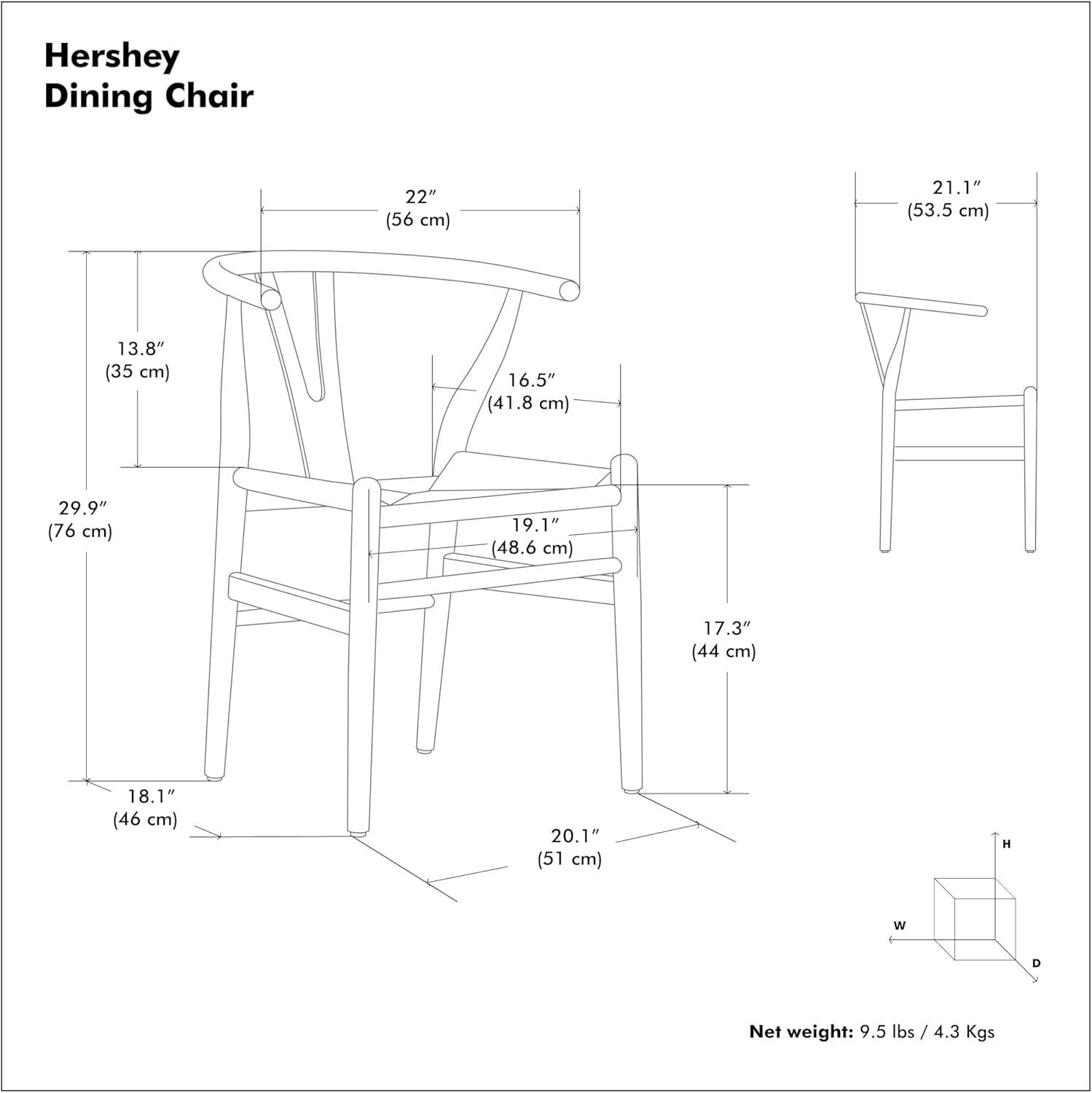 Simpli Home Chocolate Solid Wood Dining Chair with Y-Back Design in Mid-Century Modern Style (Set of 2) (Set of 2)