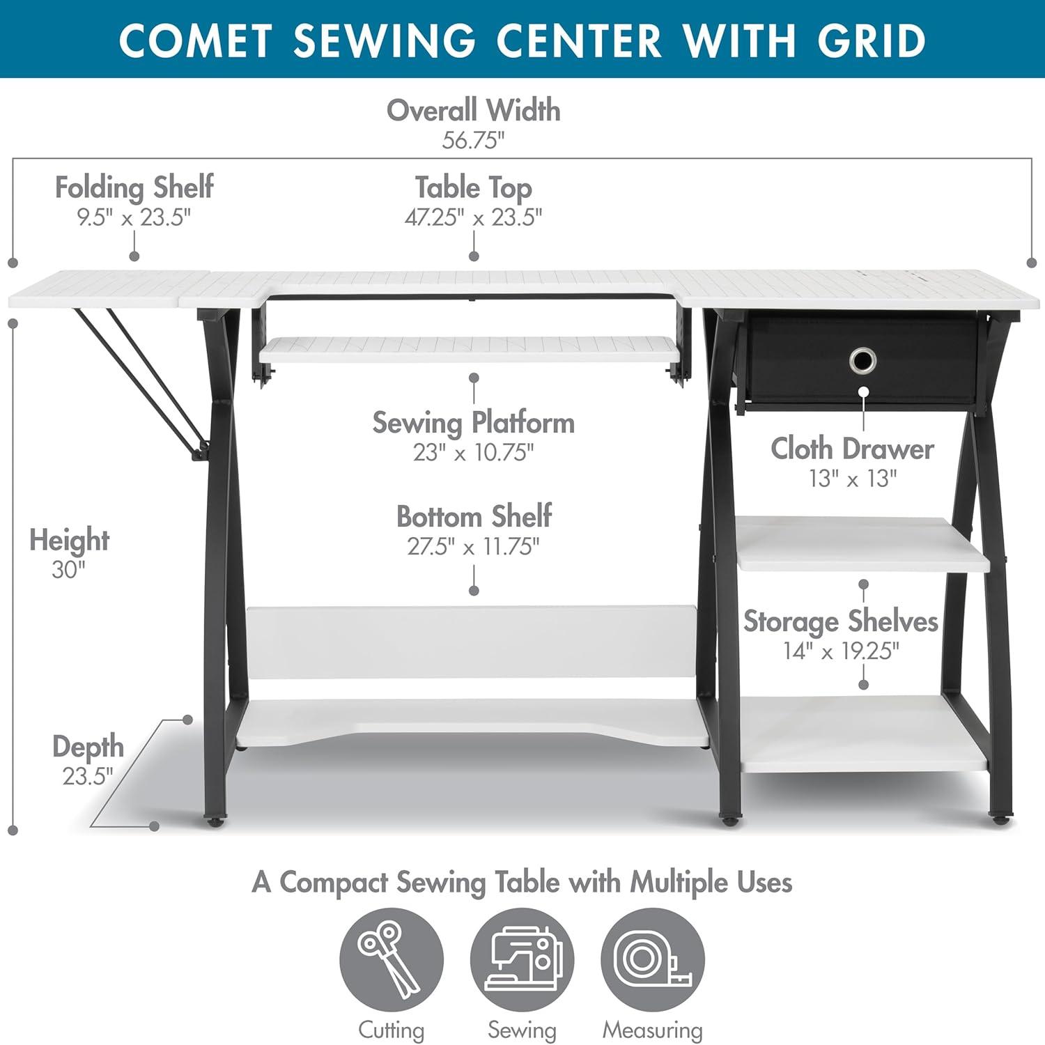 47.25'' x 23.5'' Sewing Table with Sewing Machine Platform