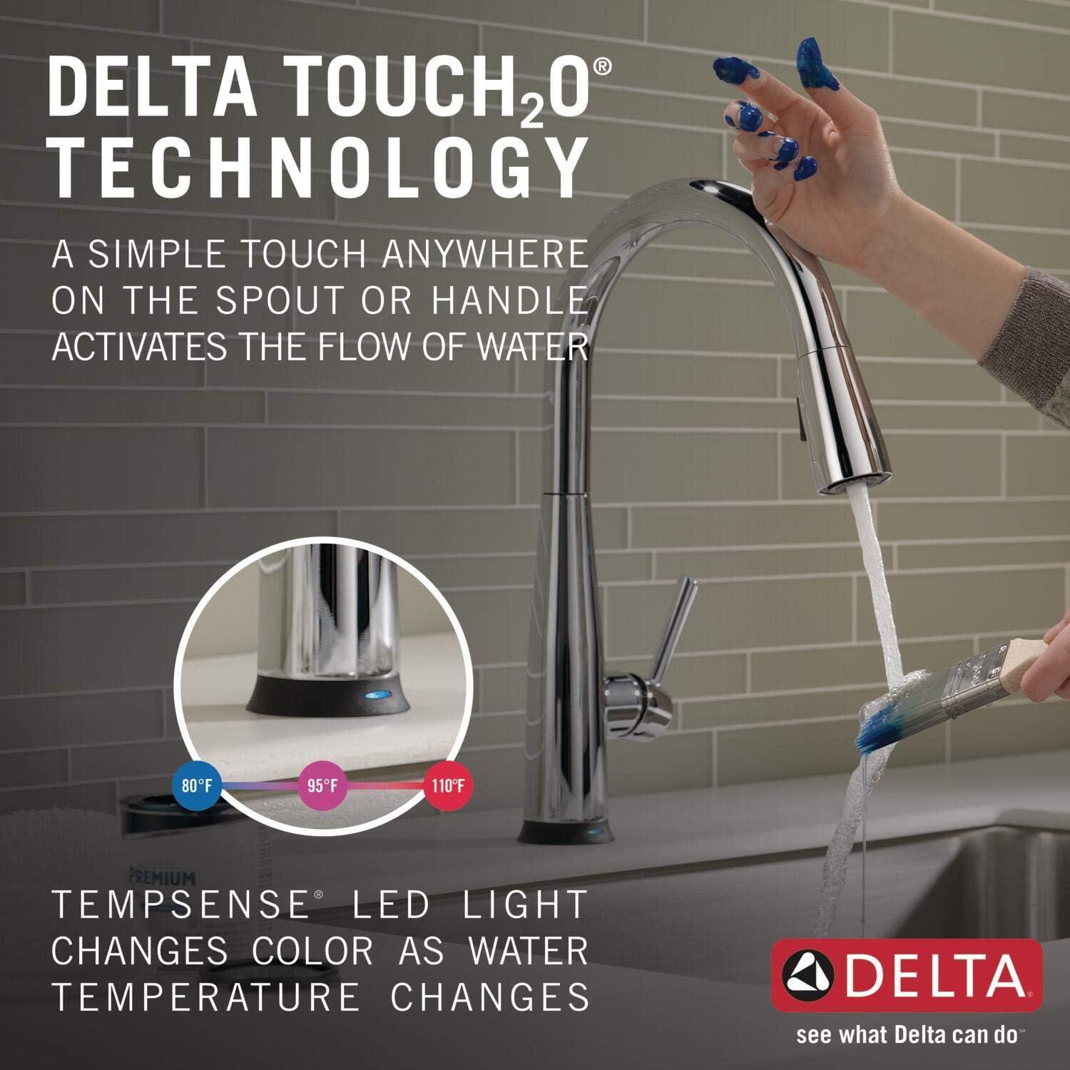 Essa Pull Down Single Handle Kitchen Faucet with MagnaTite Docking and Touch2O Technology