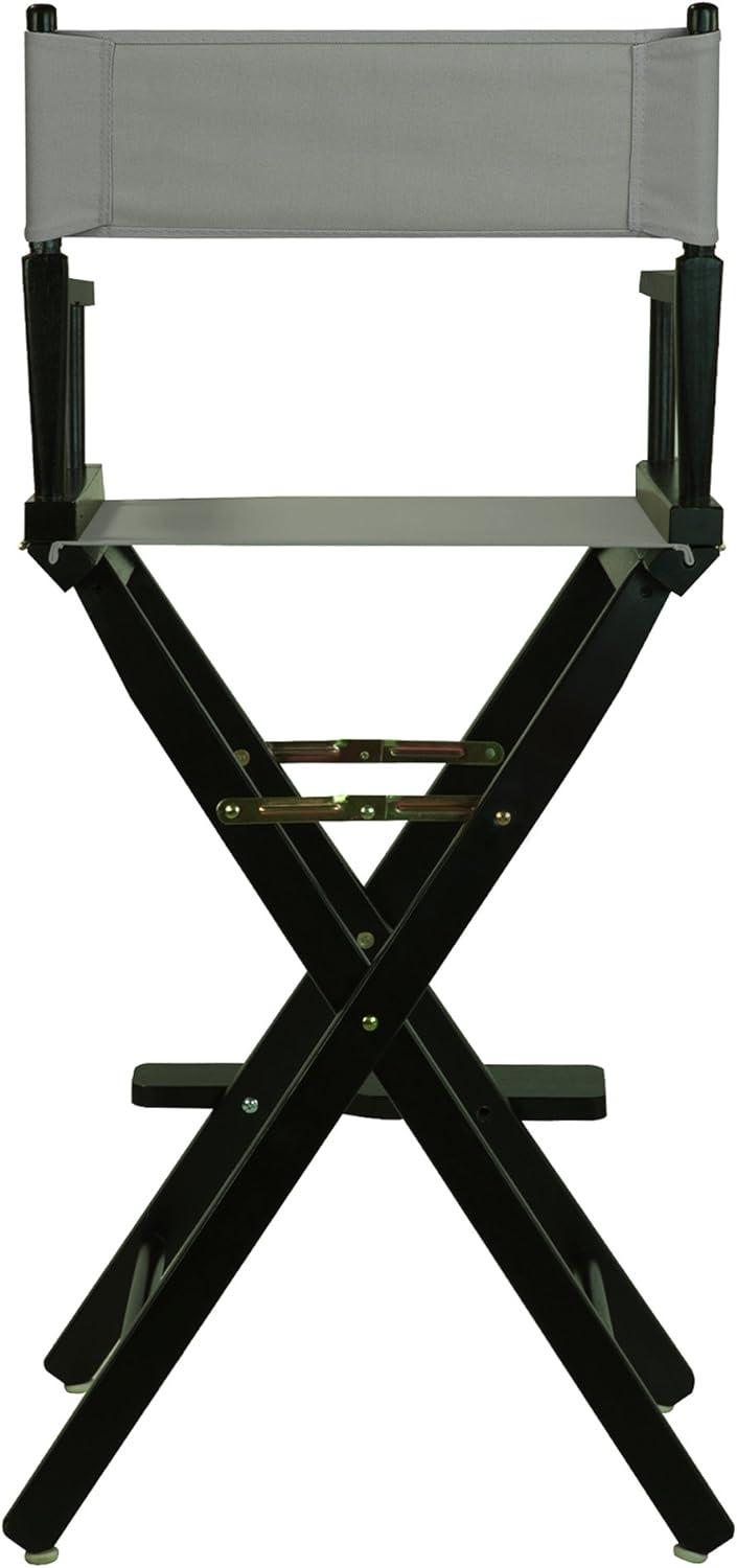 "30" Director's Chair Black Frame-Gray Canvas"