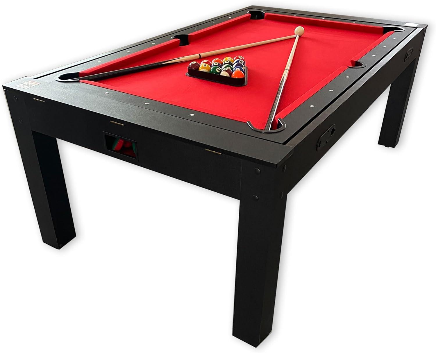 7 FT Multi Games Pool Table Red Air Hockey + Table Tennis + Table Top – Strike