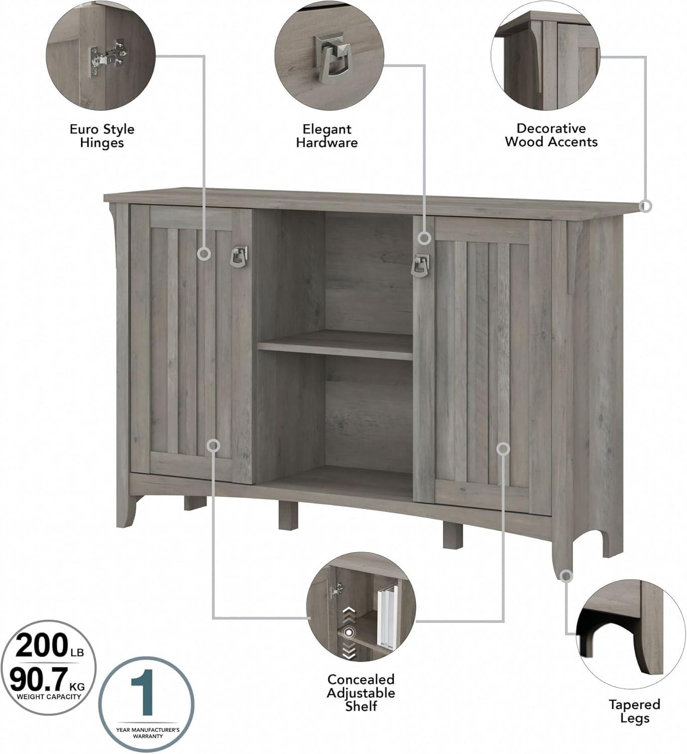Bush Furniture Salinas Accent Storage Cabinet with Doors, Driftwood Gray
