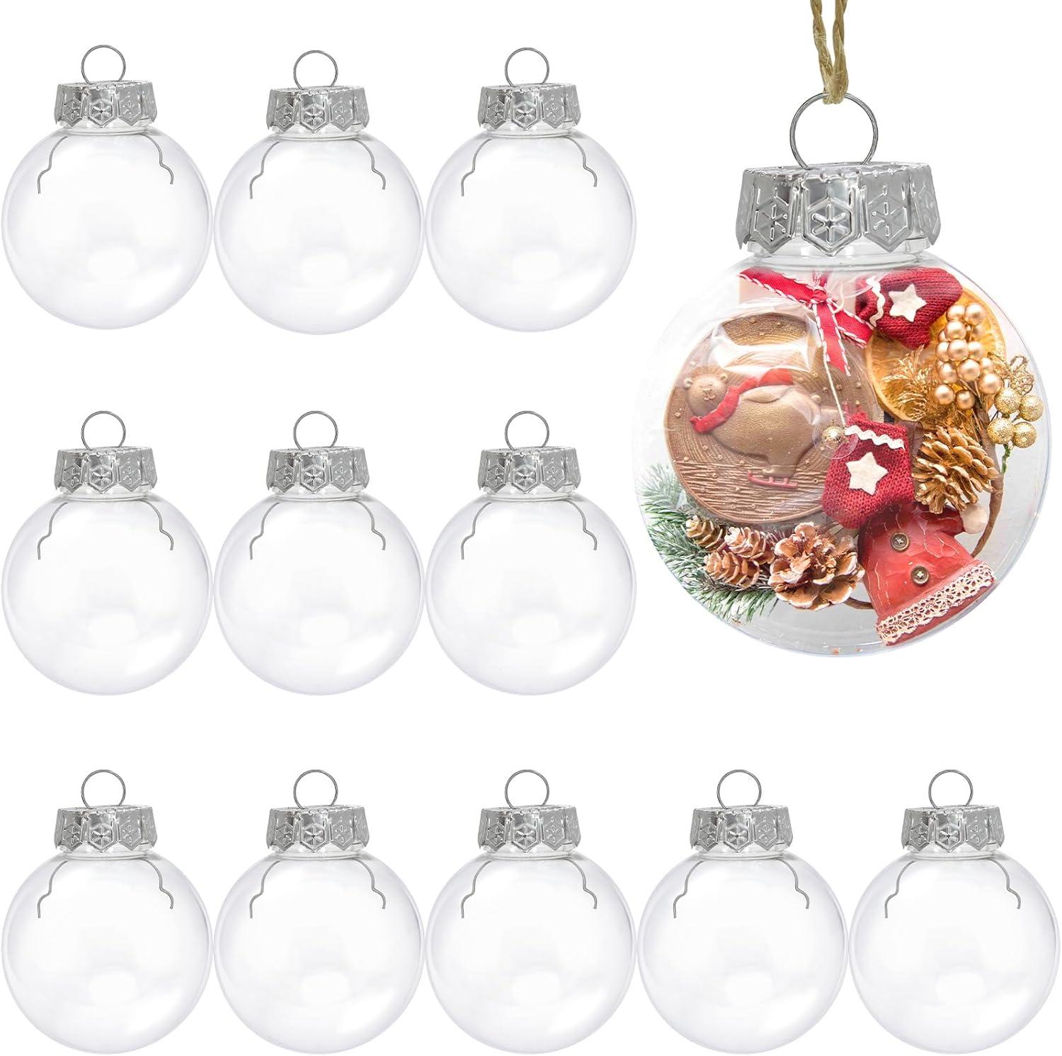 Set of 12 Clear Plastic DIY Hanging Ornaments