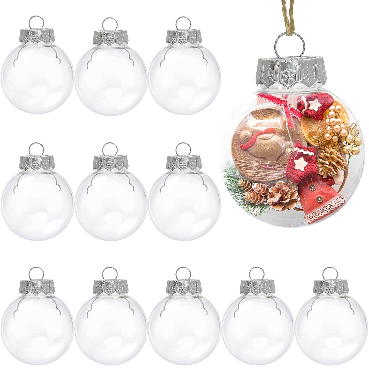 Dytern Christmas,12pcs Transparent Christmas Ball Empty DIY Balls Christmas Tree Baubles