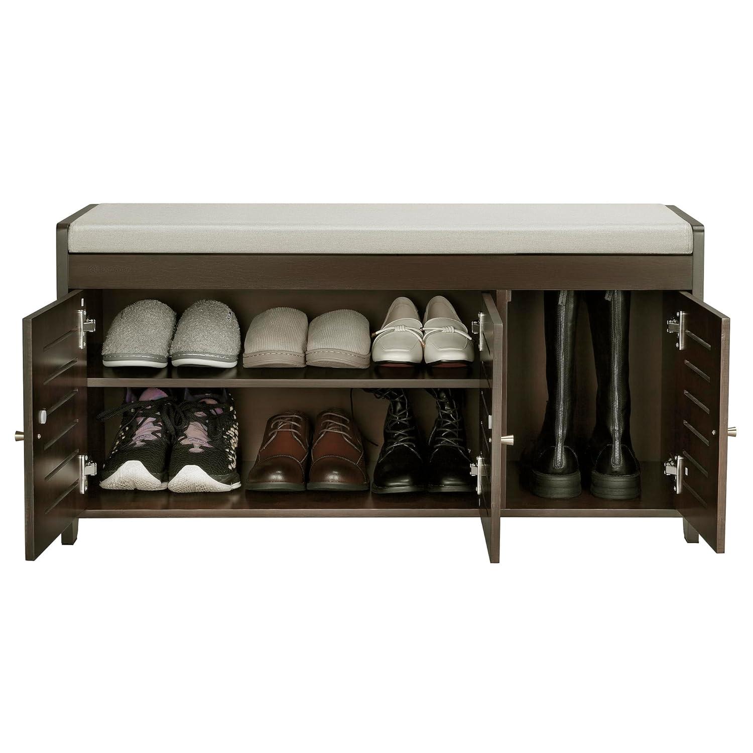 BALANBO Shoe Storage Bench, Bamboo Shoe Storage Organizer, Entryway Bench, for Entryway, Bedroom