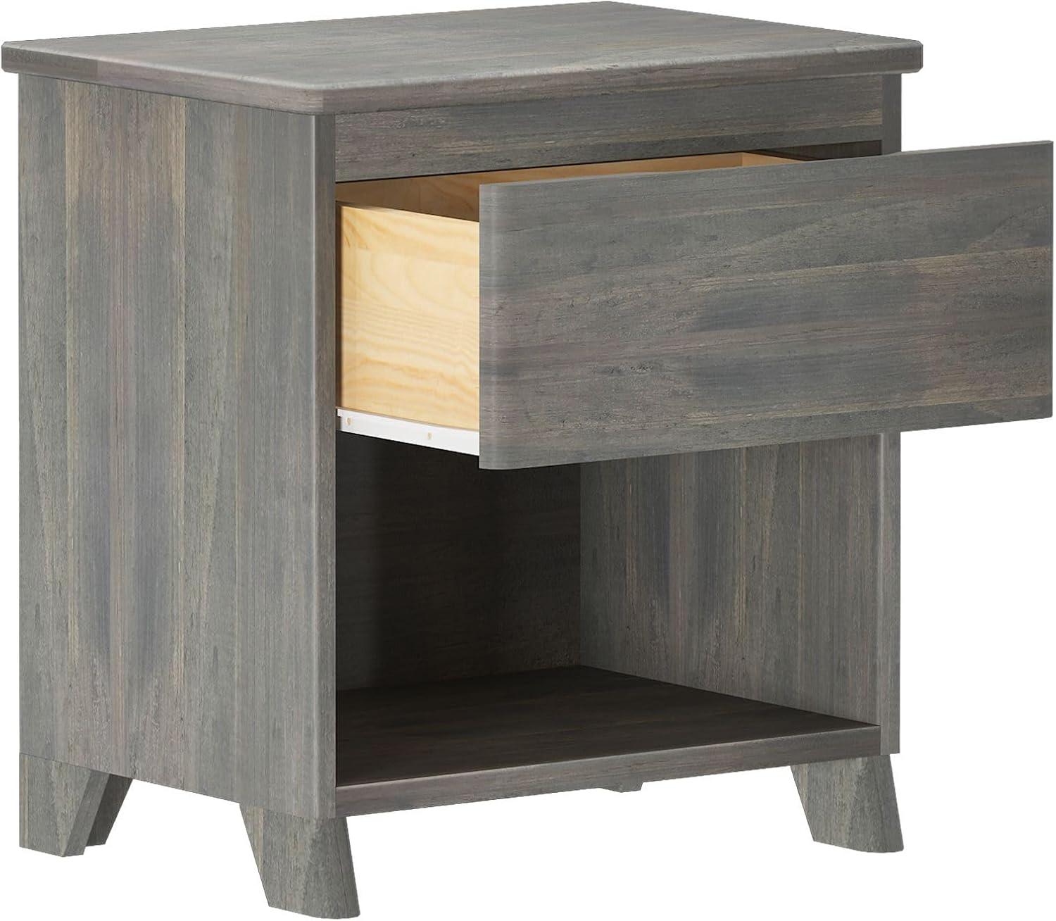 Farmhouse 1 Drawer Nightstand, Driftwood