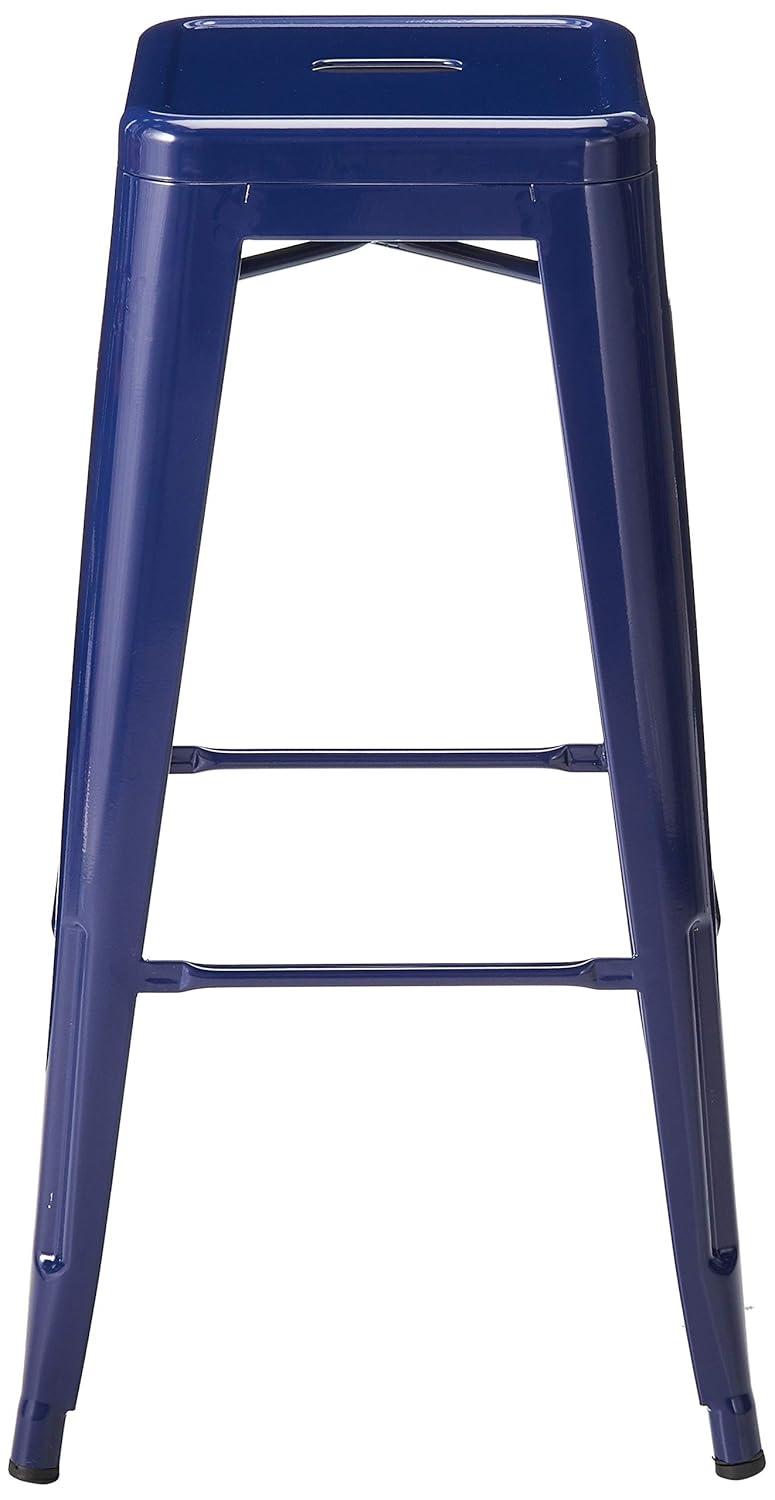 Loft Series Contemporary 30" Blue Metal Stackable Bar Stool
