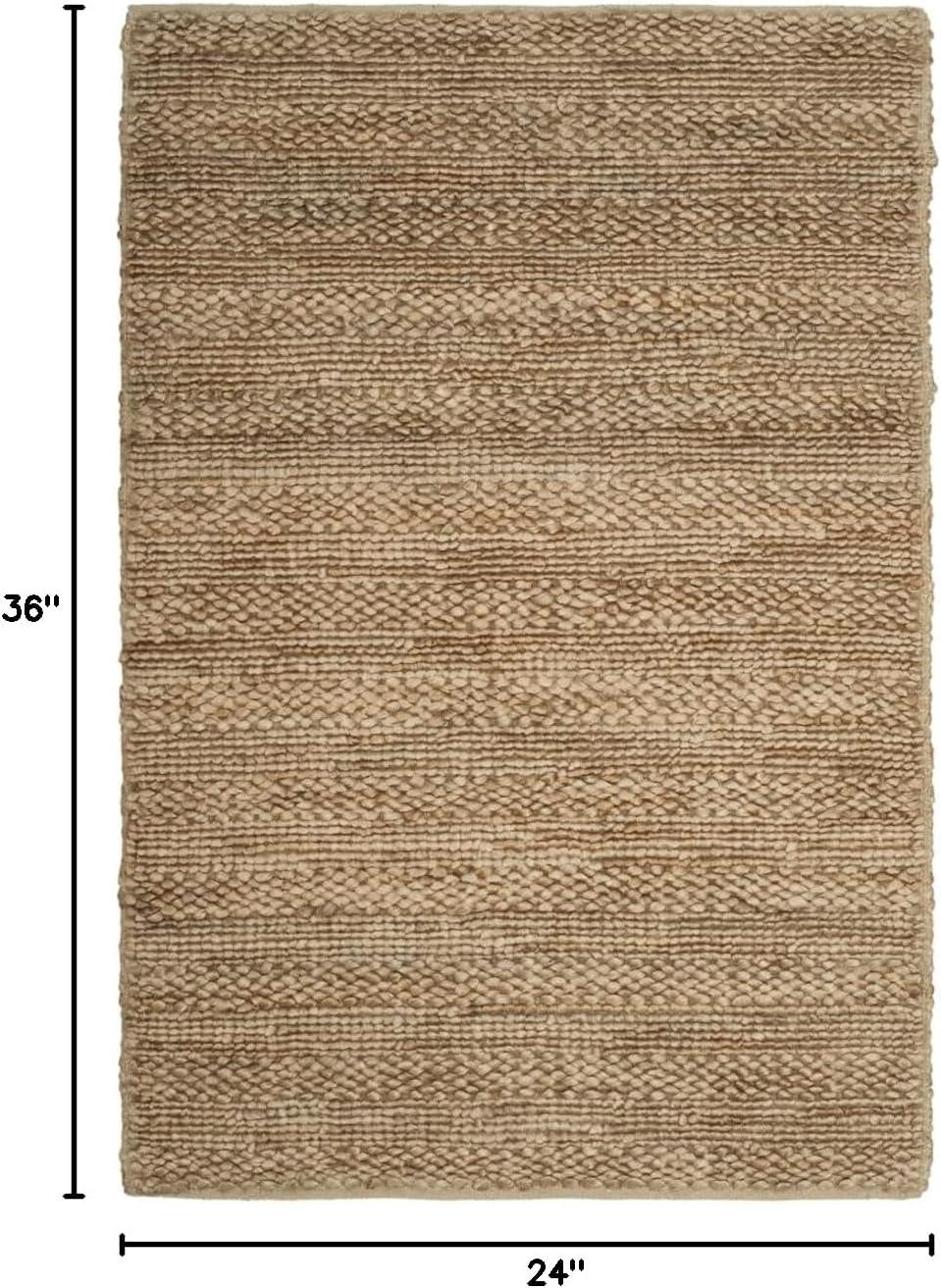 Handwoven Natural Jute Braided Rug - 2' x 3'