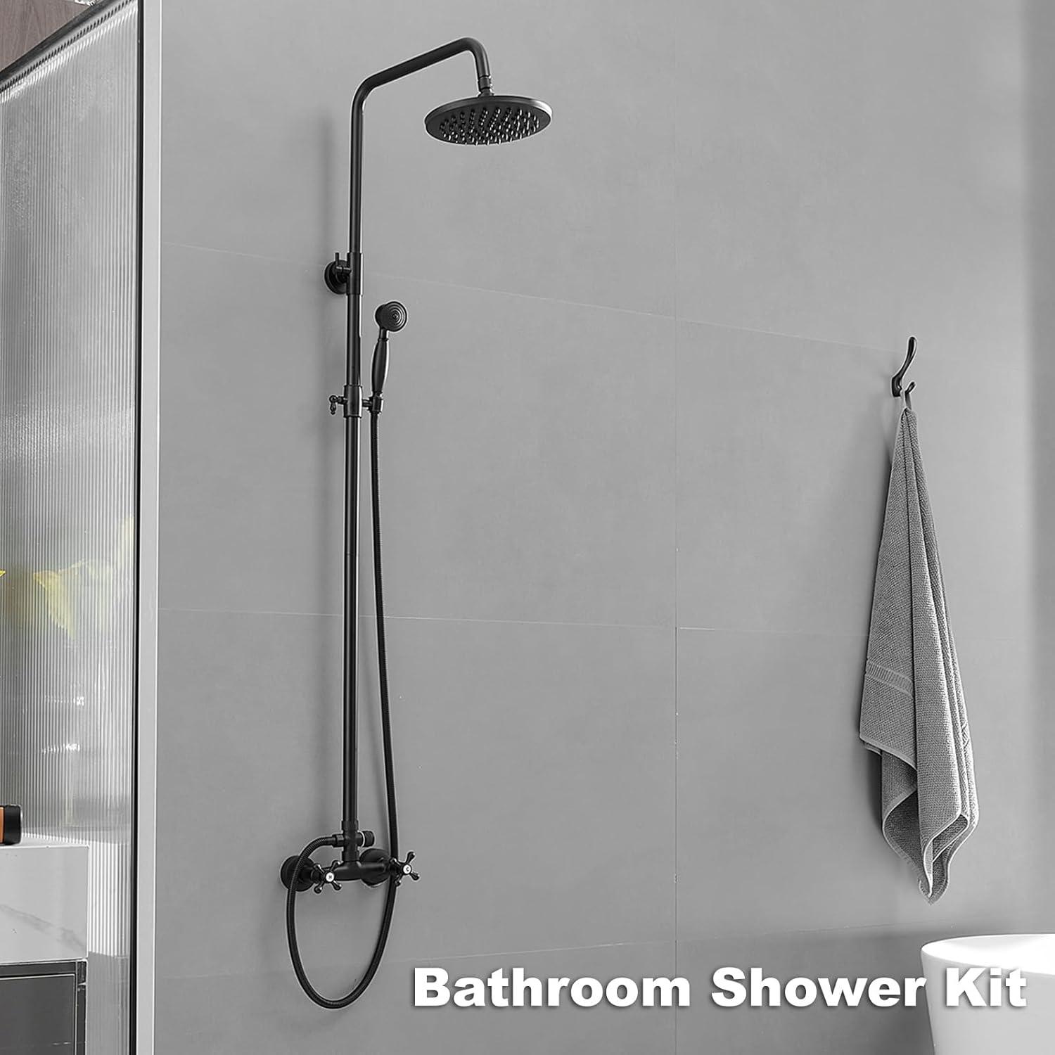 FUNDUXA Outdoor Shower Fixture With Handheld Spray Head