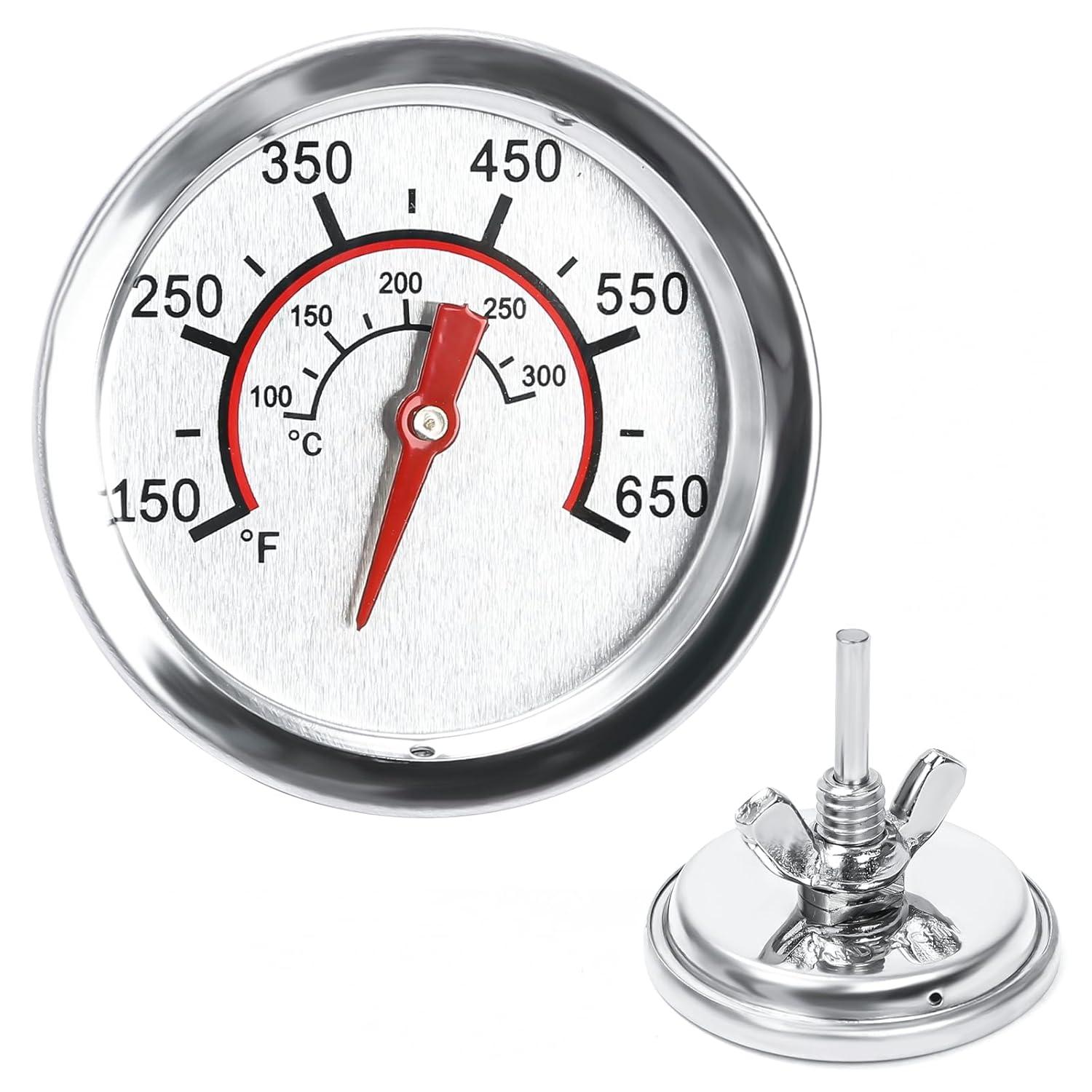 Hisencn 2.36'' Temperature Gauge for Charbroil Grill Replacement Parts, Grill Thermometer Gauge for Weber, Kenmore, Nexgrill, Brinkmann, Jenn Air Grill