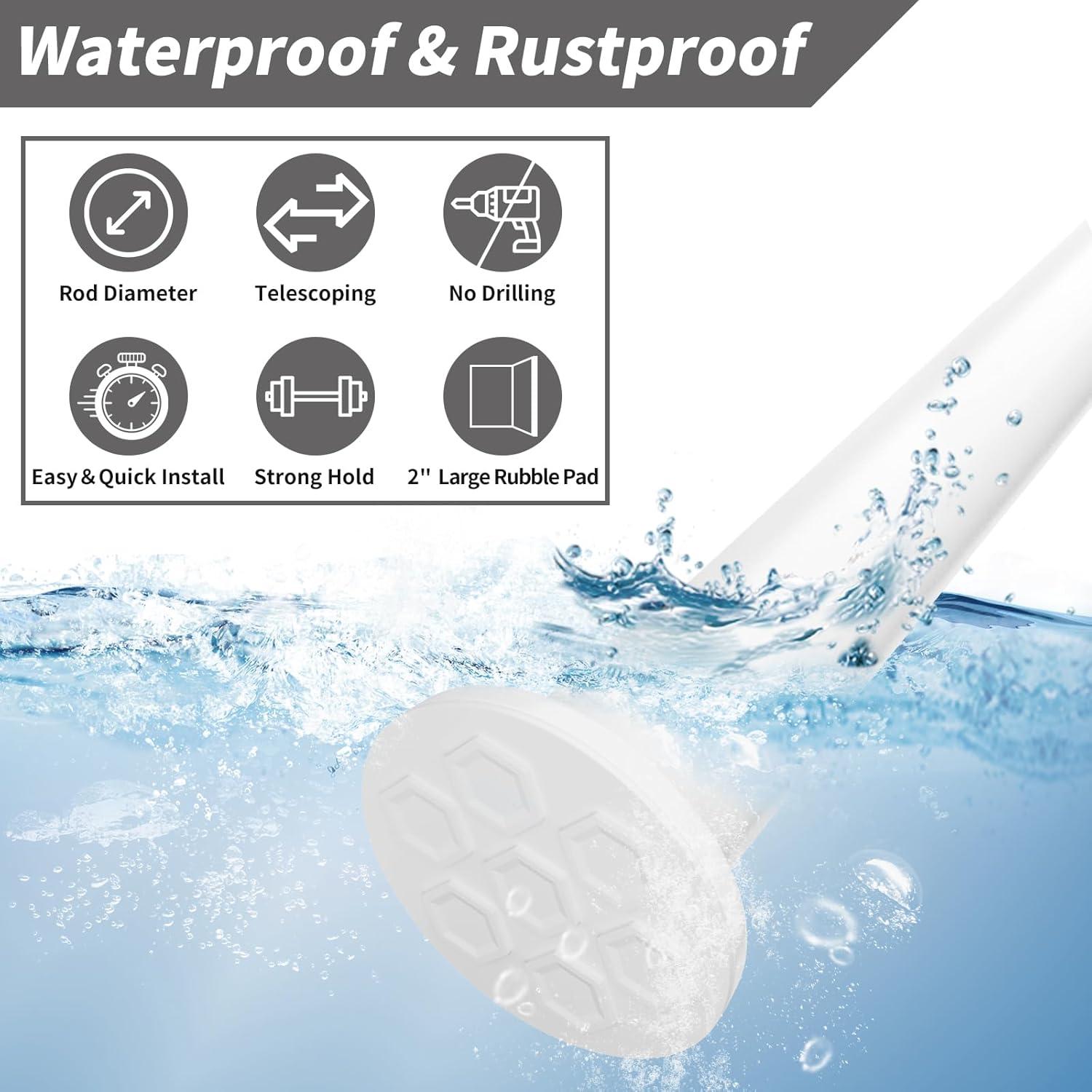 Kenney Twist & Fit Kenney Twist & Fit 24-40 Inch Adjustable Straight Stall Tension Shower Curtain Rod