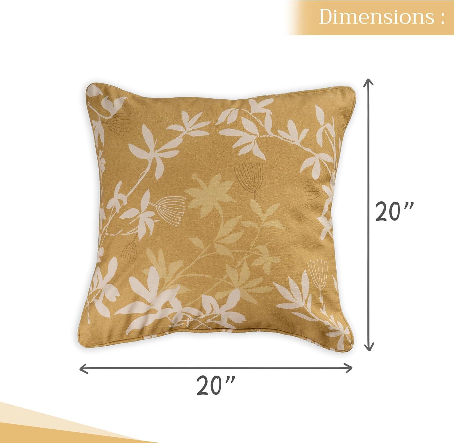 Maison d' Hermine Decorative Pillow Covers 20x20 Inch Square 100% Cotton Throw pillow Covers with invisible Zipper Cushion Case for Living Room Couch, Chair, Sofas, Bedroom, Home (Louxor - Dark Beige)