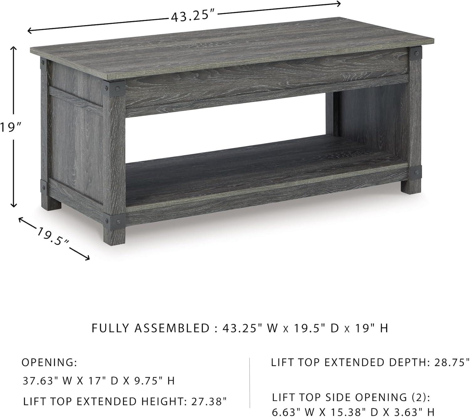 Signature Design by Ashley Casual Freedan Lift-Top Coffee Table  Grayish Brown