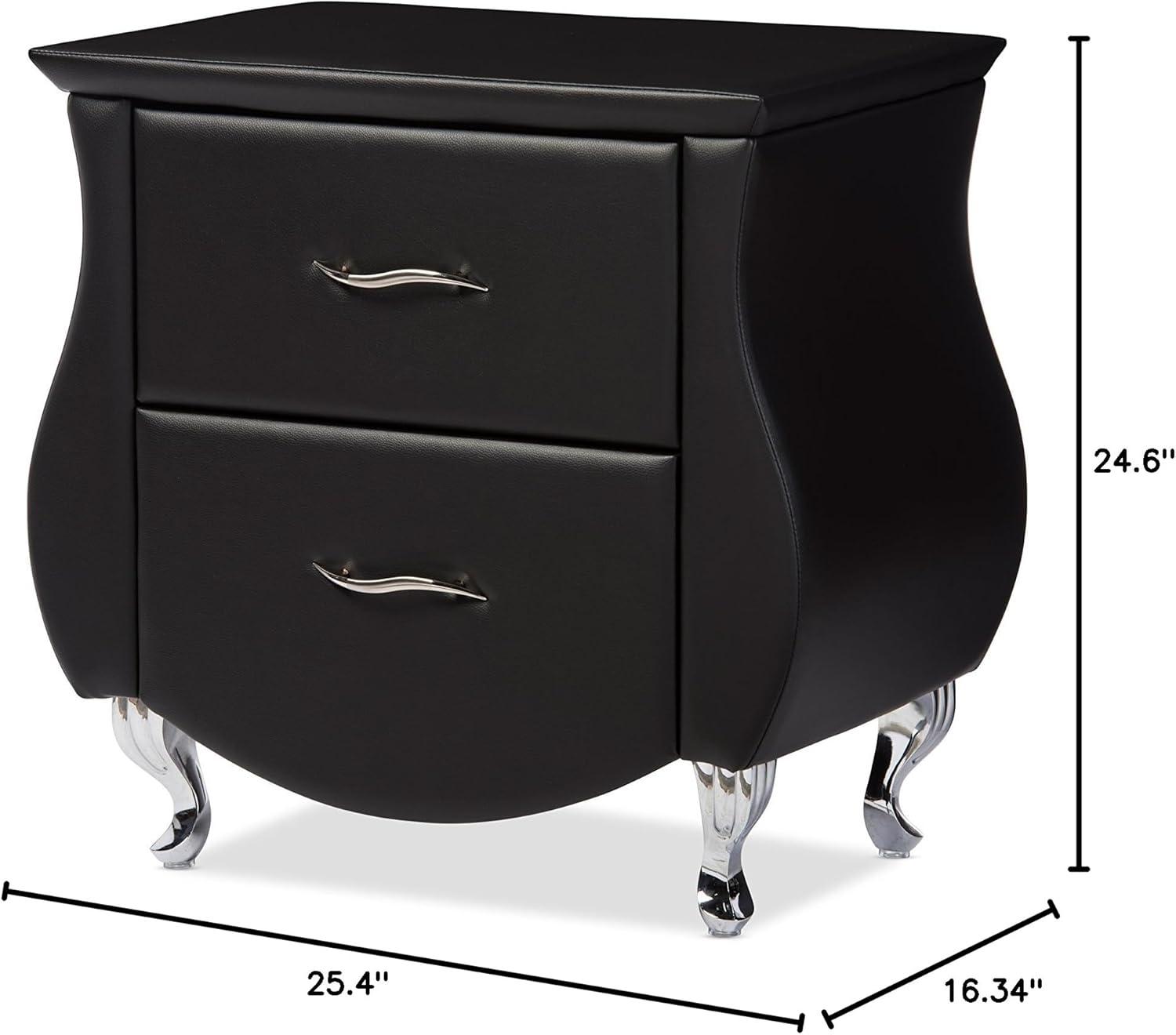 Erin Modern And Contemporary Faux Leather Upholstered Nightstand - Baxton Studio