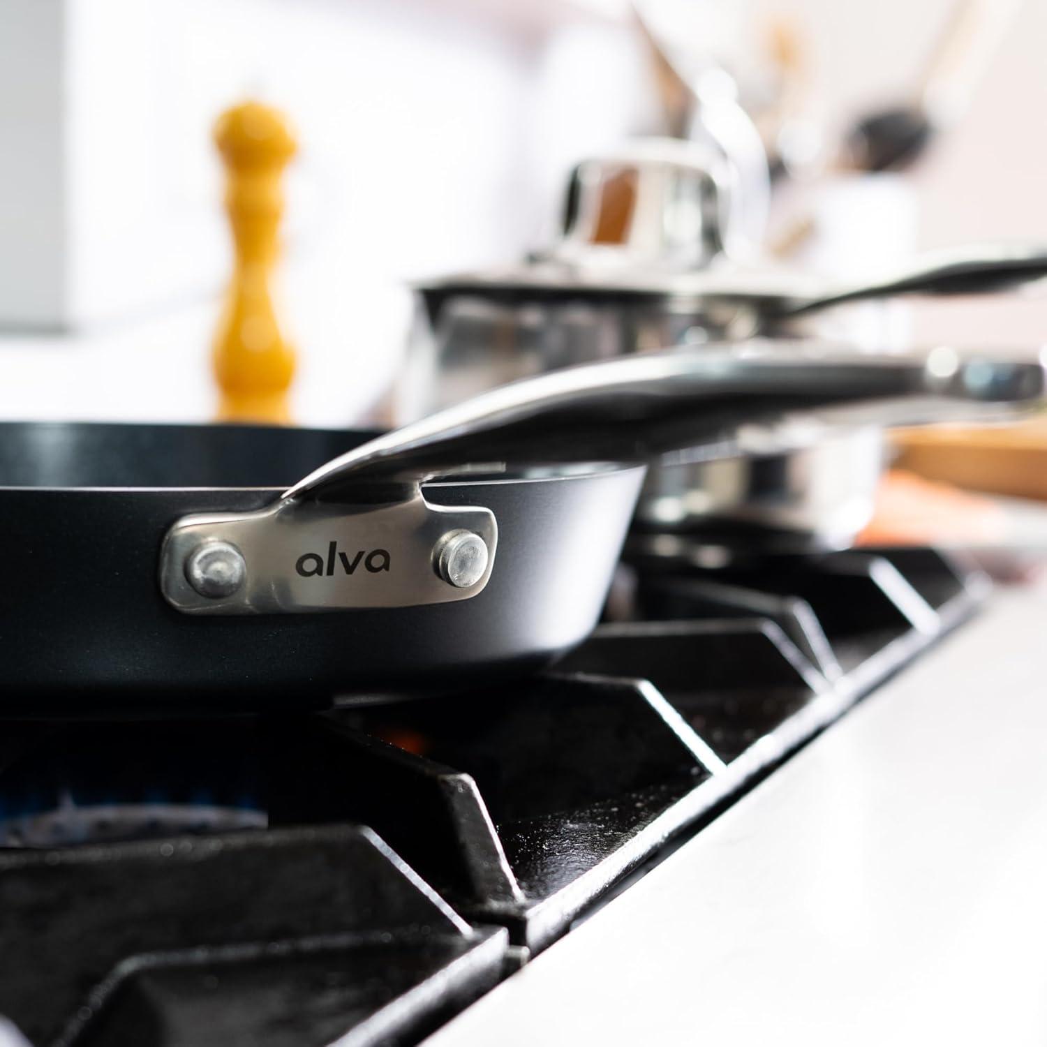 Alva Maestro Ceramic Nonstick Frying Pan Skillet Non Toxic Omelette Pan Kitchen Cookware PFAS, PFOA & PFTE Free, for Cooking Pan Set, Induction Safe, Add to Your Pots and Pans Set Cookware